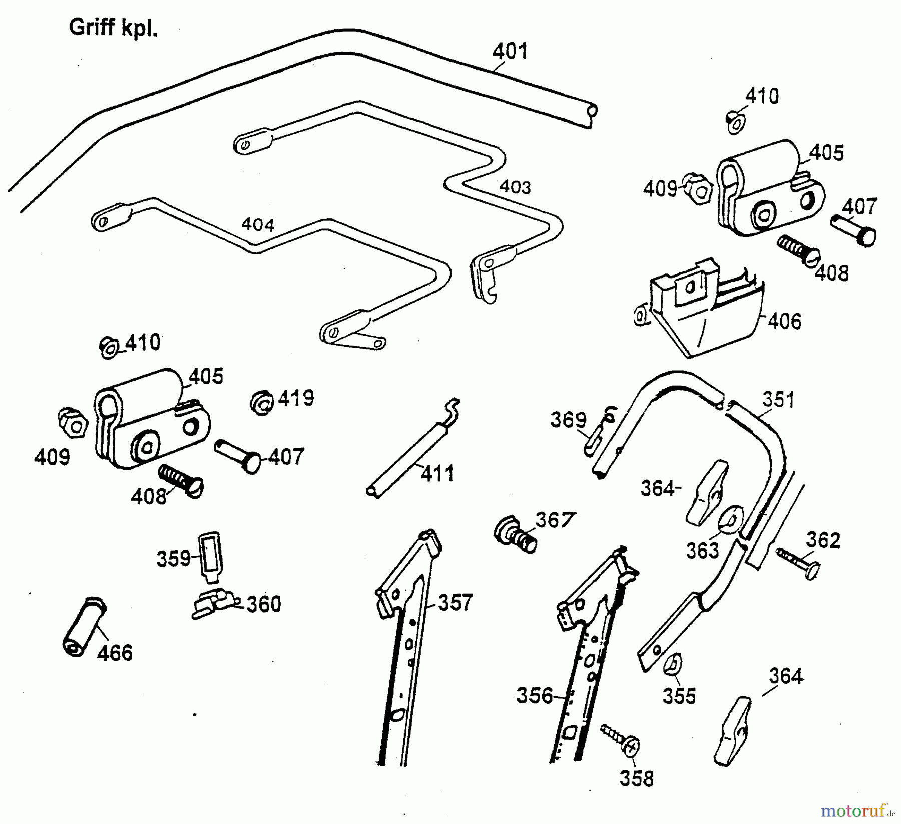  Wolf-Garten Motormäher mit Antrieb 2.42 TAK 4765889 Serie A  (1999) Holm