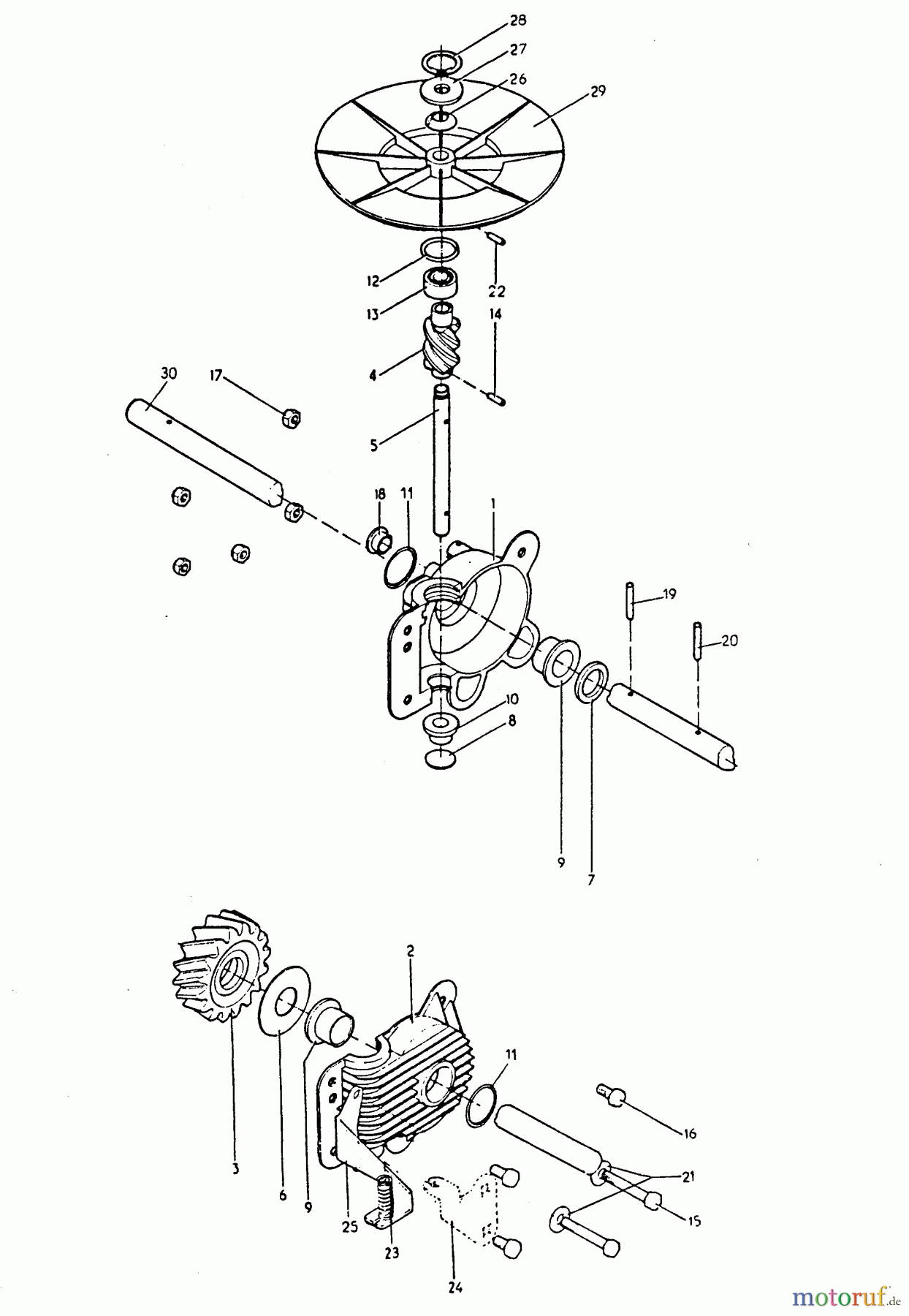  Wolf-Garten Motormäher mit Antrieb 4.46 BA 6910580 Serie A  (1996) Getriebe