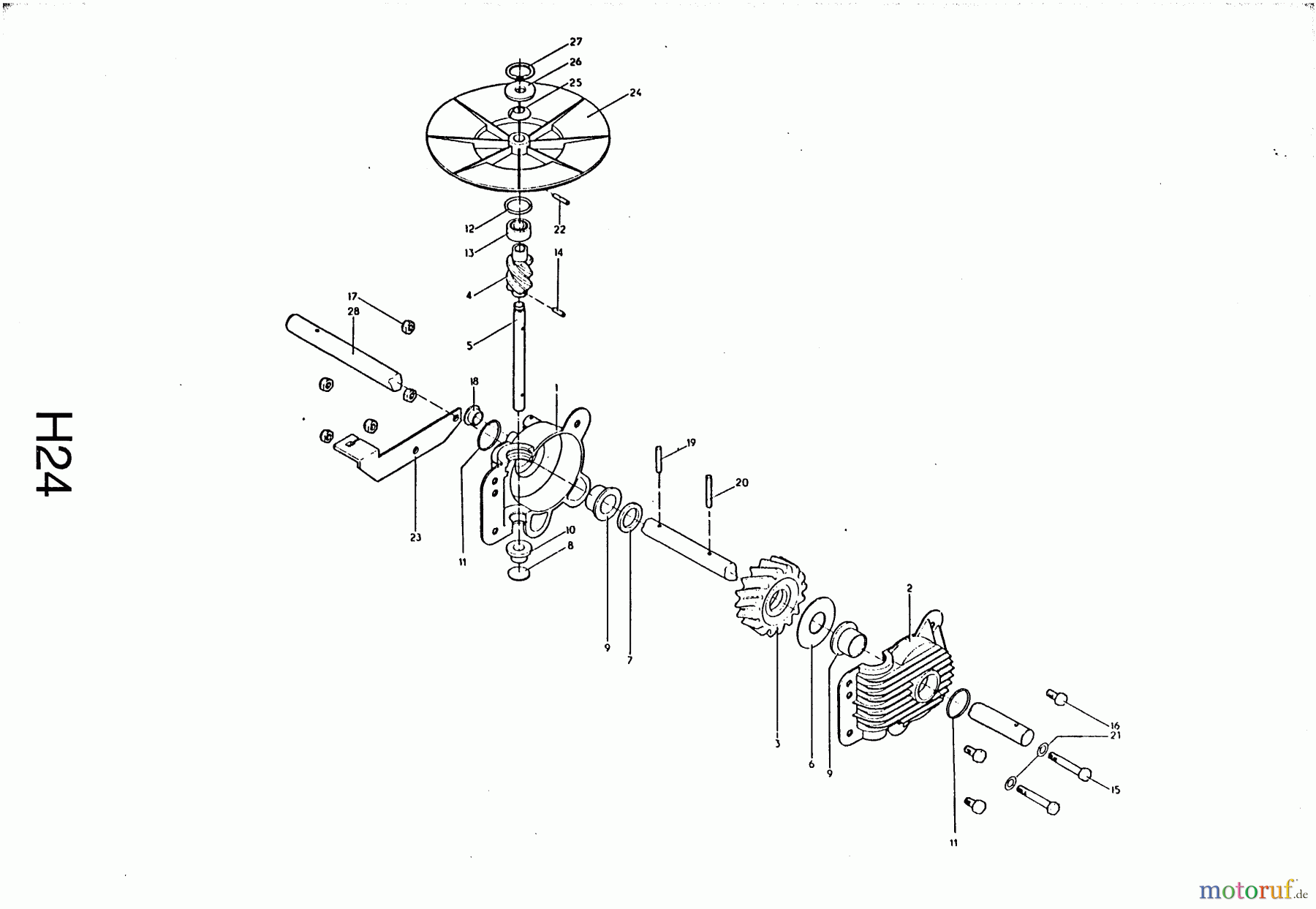  Wolf-Garten Motormäher mit Antrieb 6.51 BA 6950580 Serie A  (1996) Getriebe