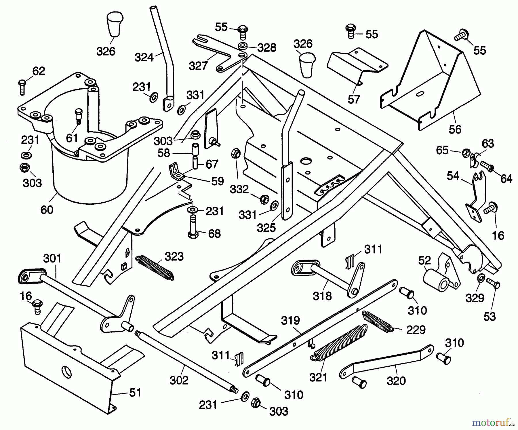  Wolf-Garten Scooter OHV 3 M 6960000 Serie A-C  (1999) Höhenverstellung, Unterrahmen