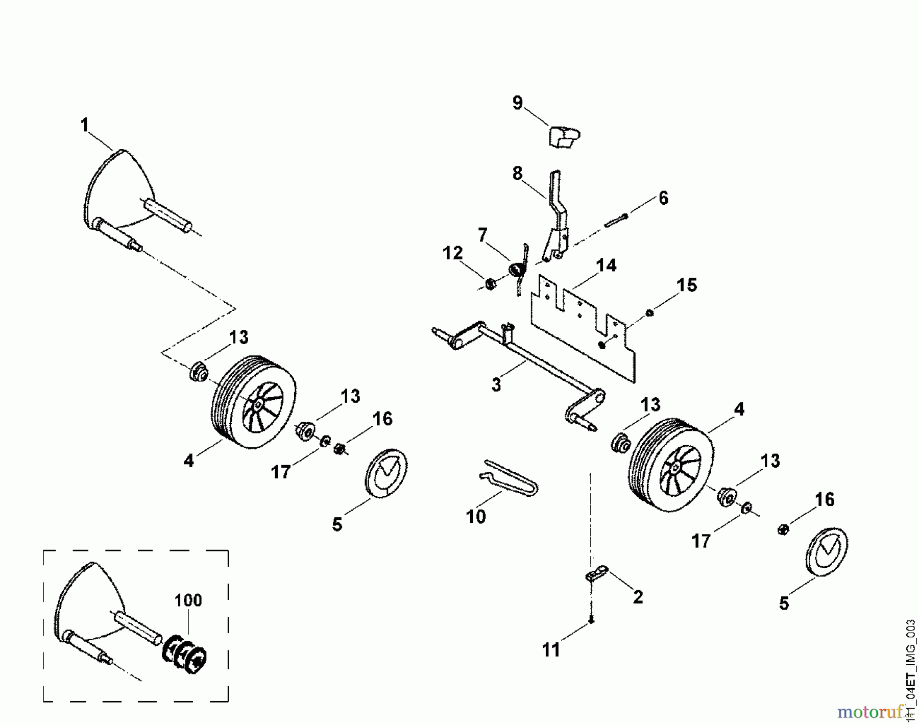  Viking Rasenmäher Benzinrasenmäher MB 3 R C - Fahrwerk