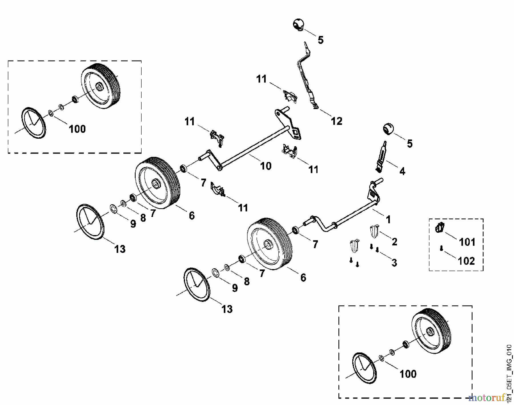  Viking Rasenmäher Elektrorasenmäher ME 410 C - Fahrwerk