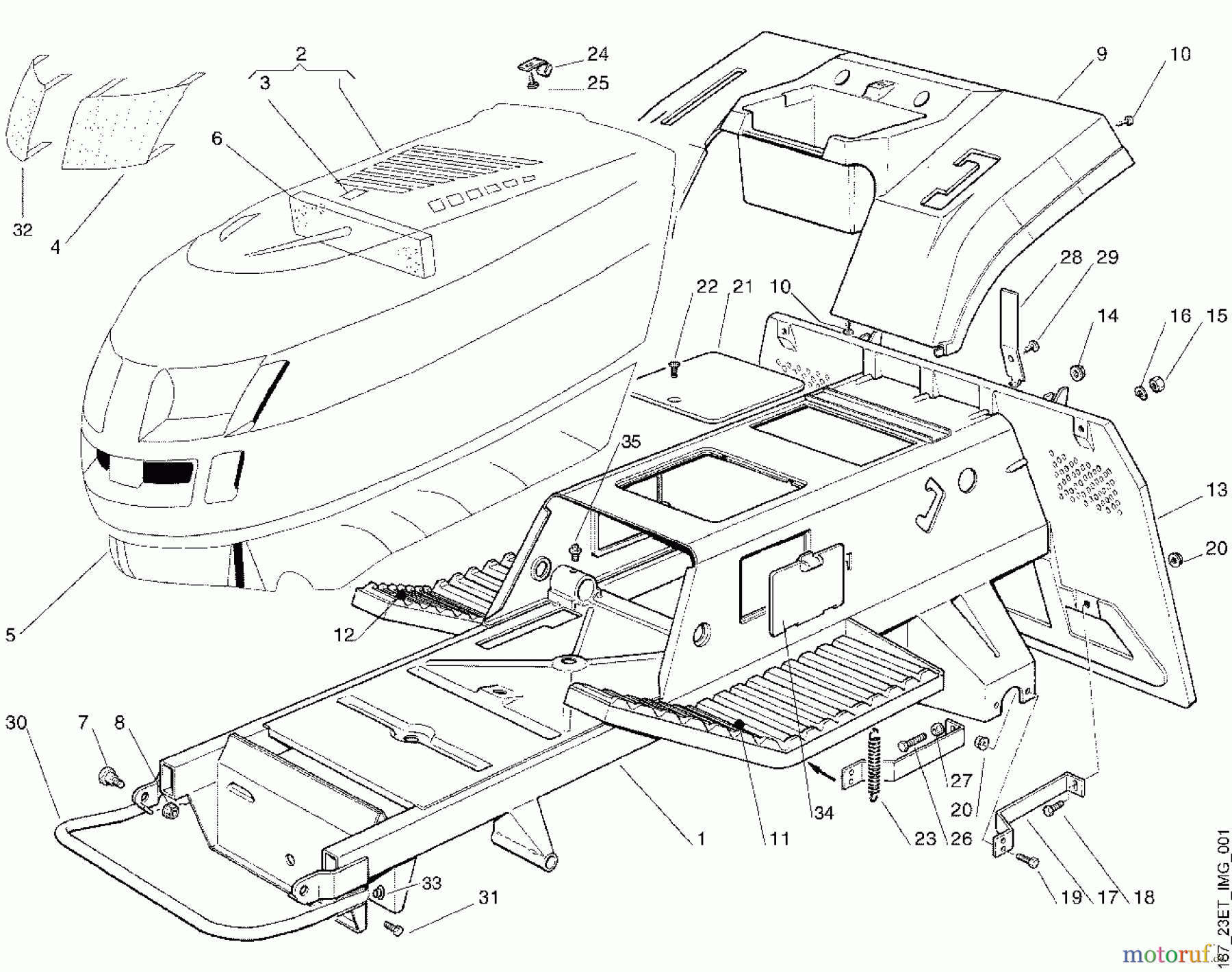  Viking Aufsitzmäher Aufsitzmäher MT 780 Modell 1999 A - Rahmen, Karosserie