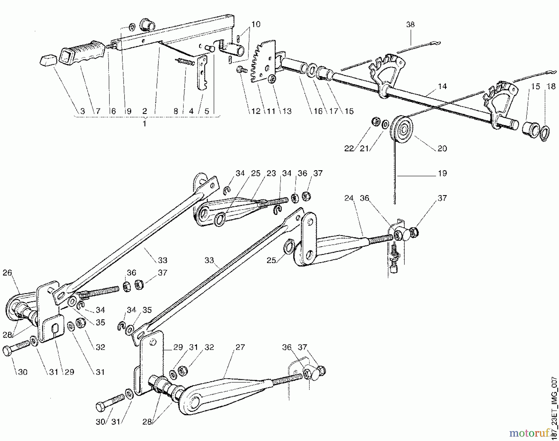  Viking Aufsitzmäher Aufsitzmäher MT 780 Modell 1999 G - Mähwerkaushebung