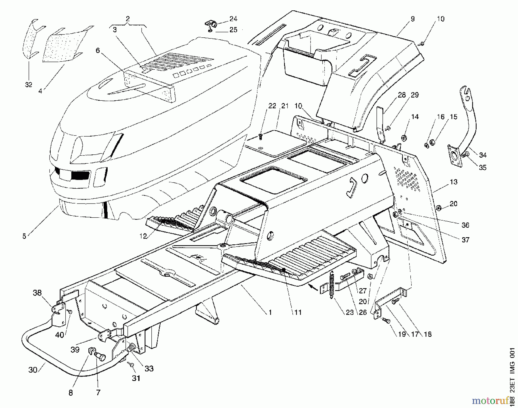  Viking Aufsitzmäher Aufsitzmäher MT 740 Modell 1999, 2000 A - Rahmen, Karosserie