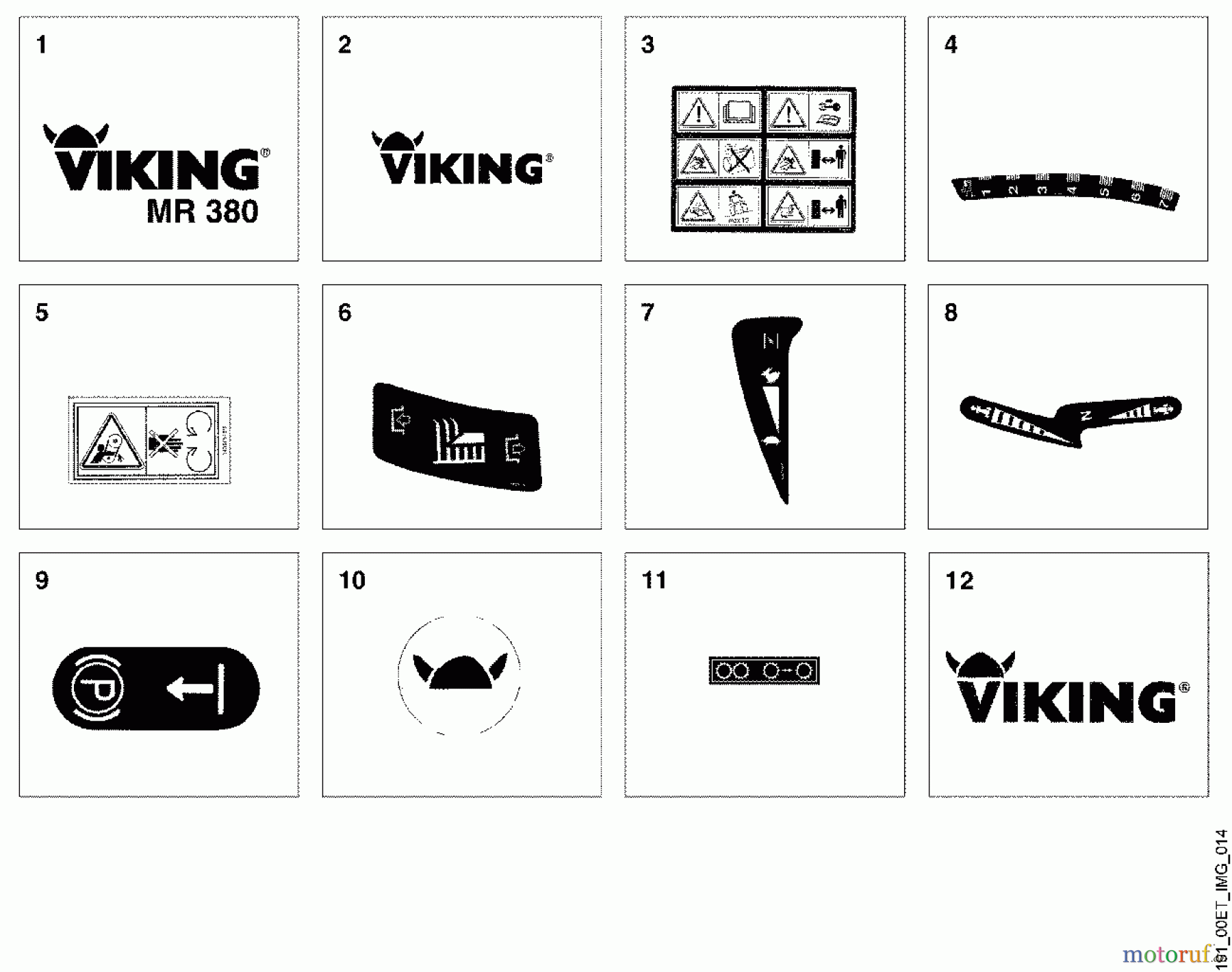  Viking Aufsitzmäher Aufsitzmäher MR 380 N - Aufkleber