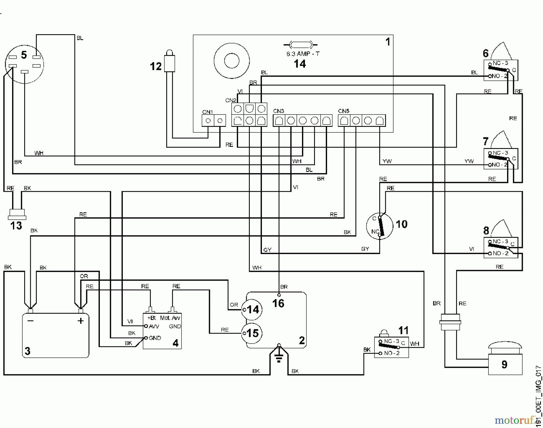  Viking Aufsitzmäher Aufsitzmäher MR 380 L - Schaltplan