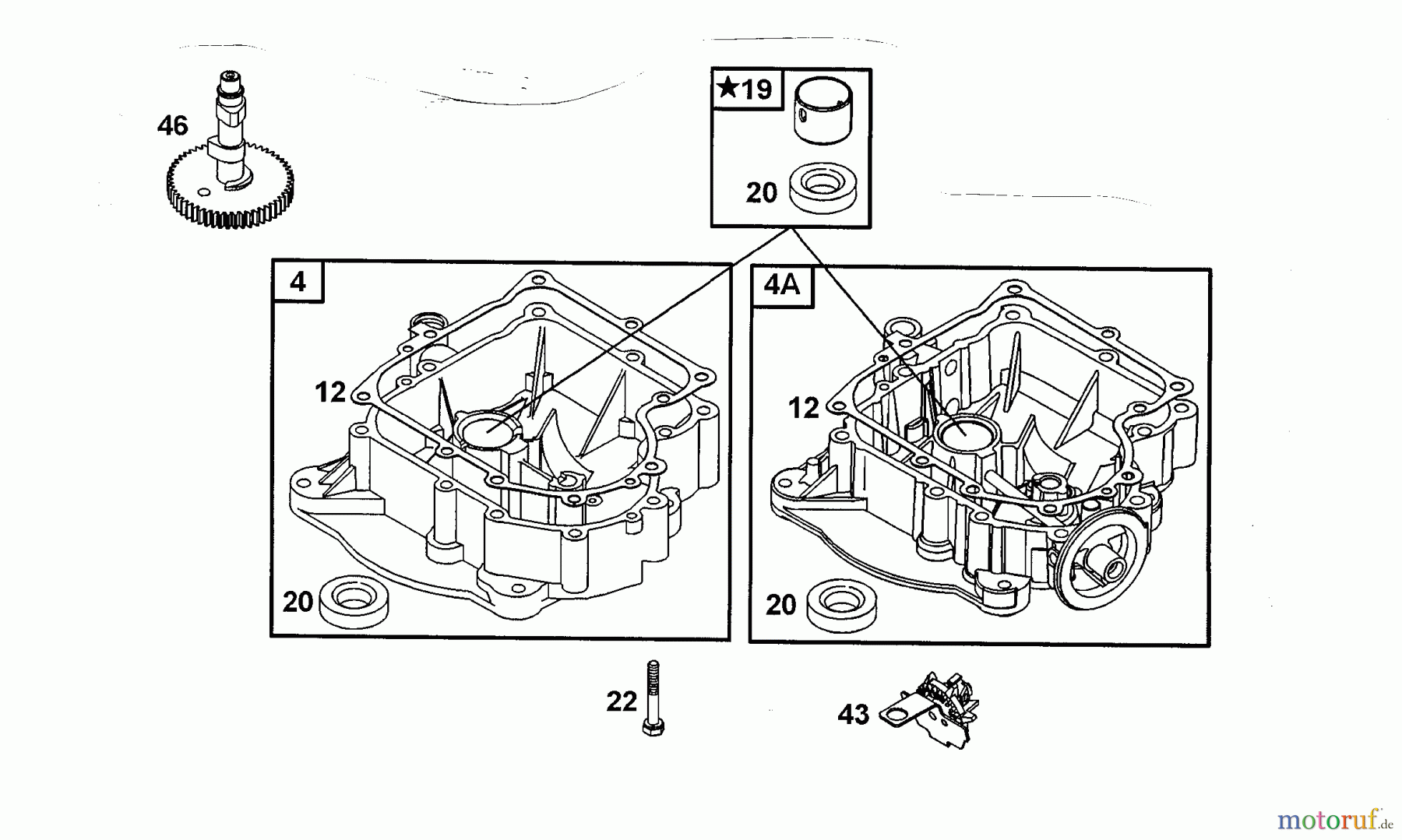  Wolf-Garten Benzinmotoren Briggs&Stratton Diamond I/C OHV 1001000  (2001) Nockenwelle, Ölwanne