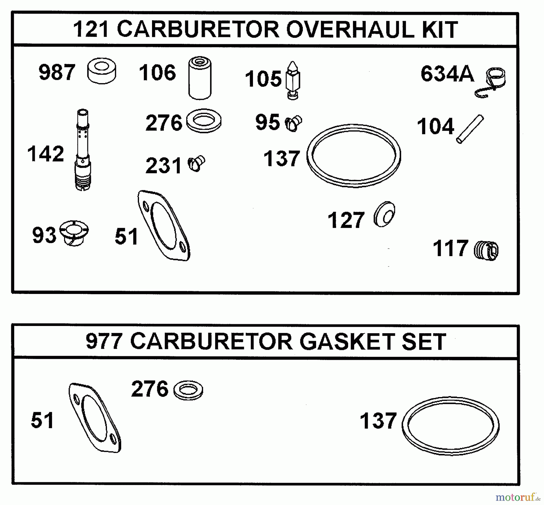  Wolf-Garten Benzinmotoren Briggs&Stratton Diamond I/C OHV 1001000  (2001) Dichtungssatz Vergaser