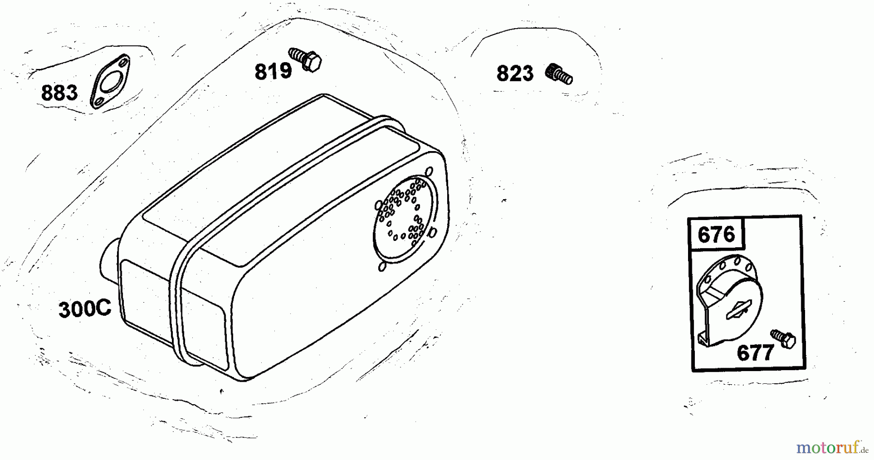  Wolf-Garten Benzinmotoren Briggs&Stratton Diamond I/C OHV 1001000  (2001) Auspuff