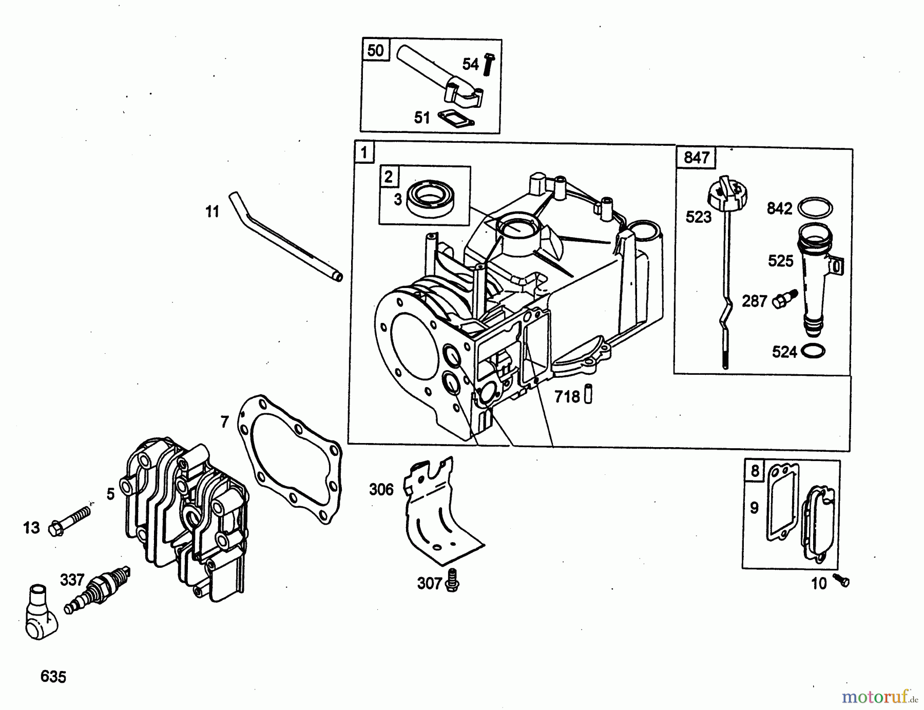  Wolf-Garten Benzinmotoren Briggs&Stratton Sprint 40 2079000  (2004) Kurbelgehäuse, Zylinderkopf