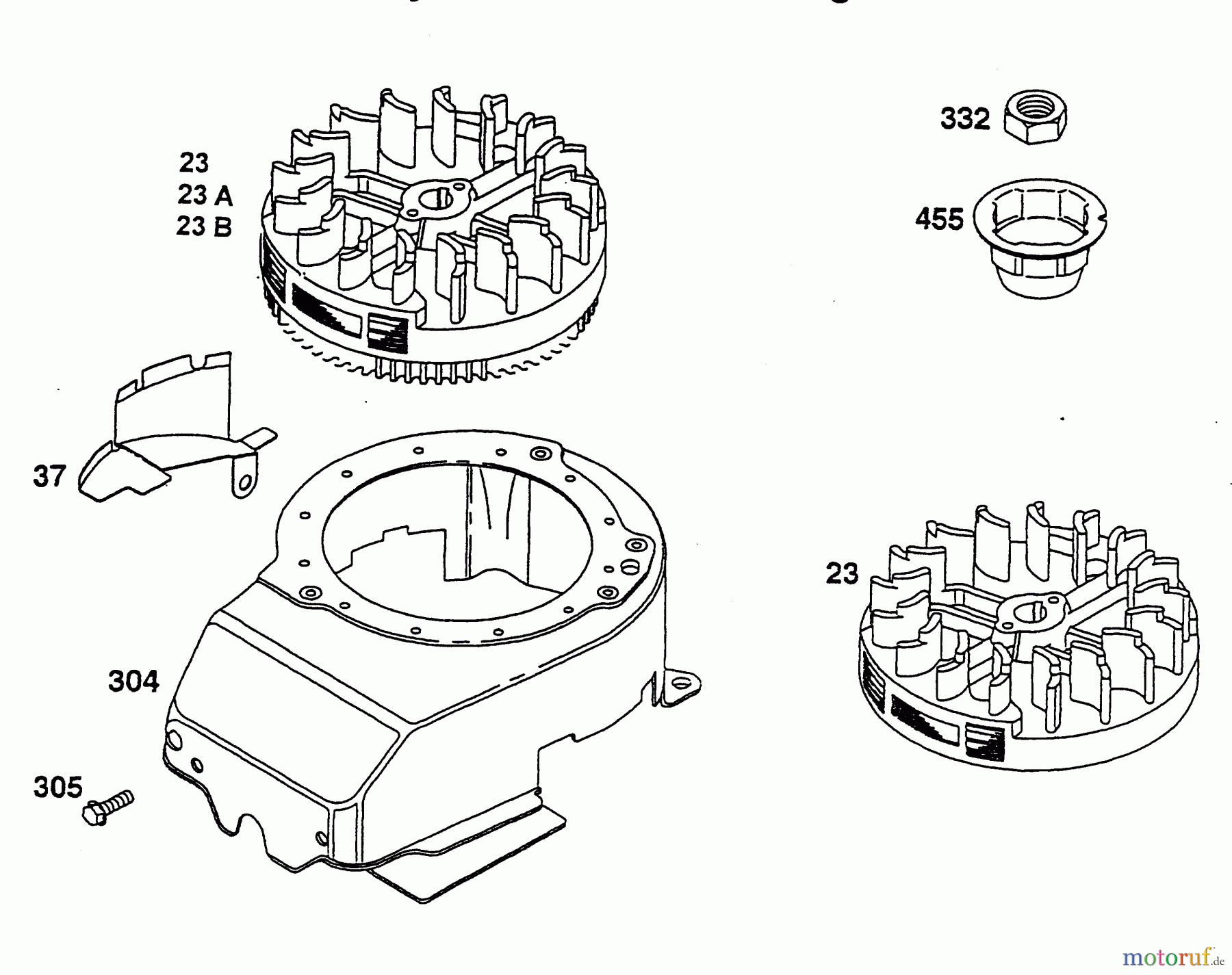  Wolf-Garten Benzinmotoren Briggs&Stratton Quantum 50 XTE 2069070-50  (2004) Gebläsegehäuse, Schwungrad