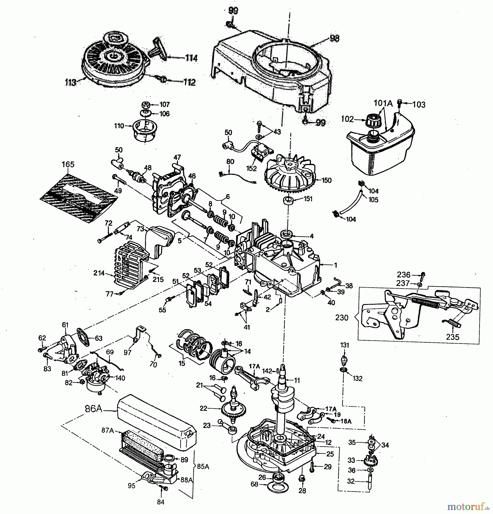 Wolf-Garten Benzinmotoren Tecumseh Vantage 35 2045000  (2001) Motor