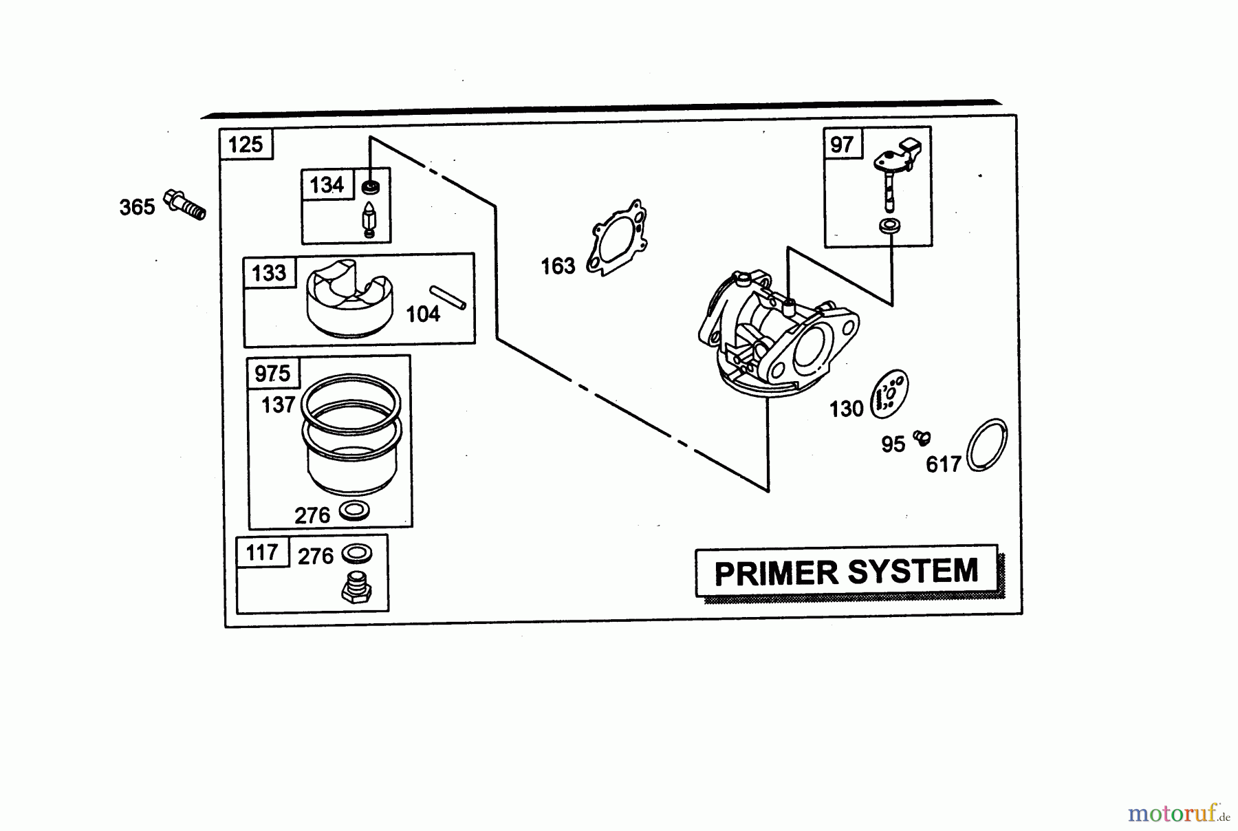 Wolf-Garten Benzinmotoren Briggs&Stratton Quantum 55 XM 2075000-55 (2004) Vergaser (Primer System)