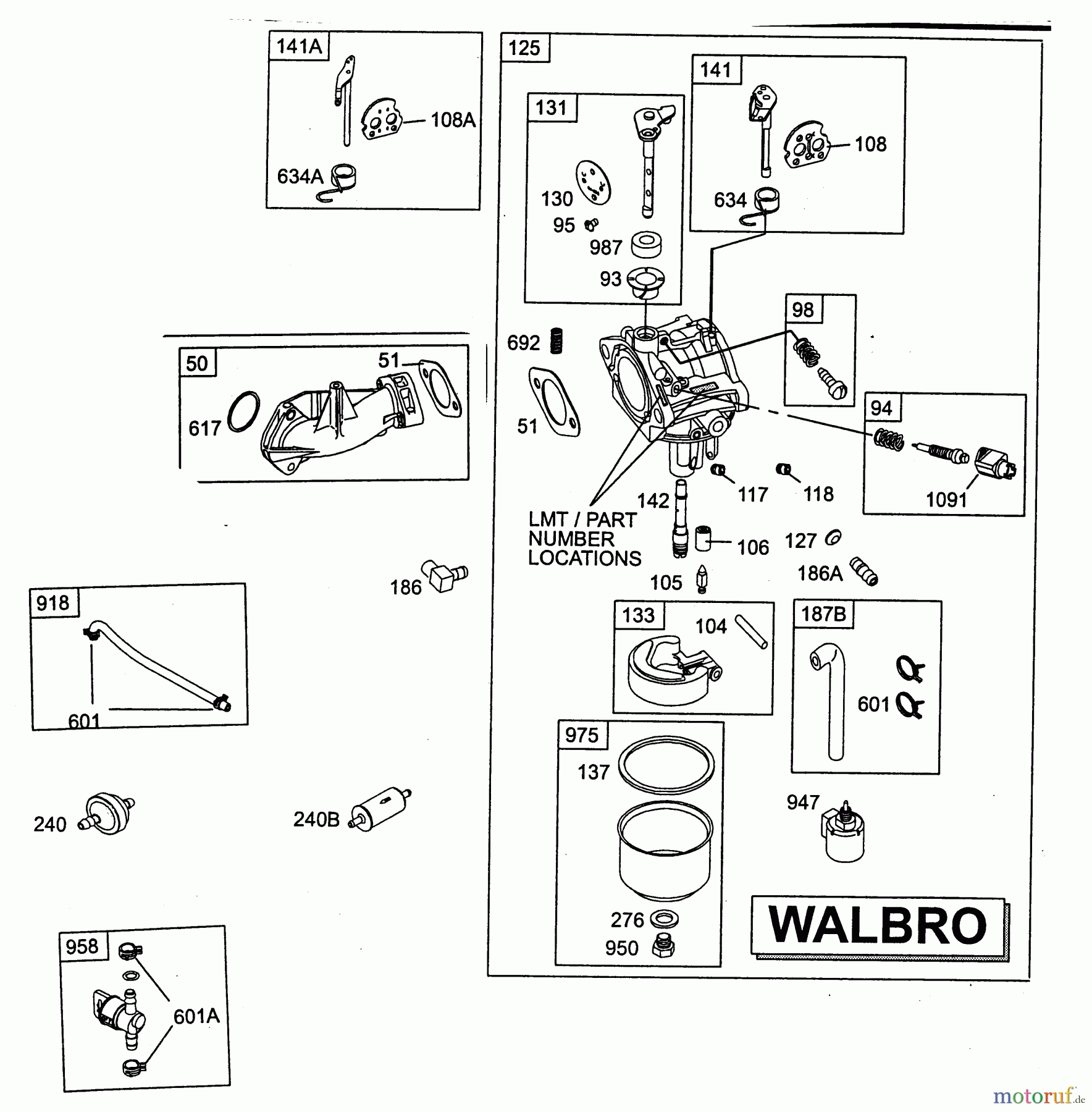  Wolf-Garten Benzinmotoren Briggs&Stratton Diamond I/C OHV 1001000  (2004) Vergaser