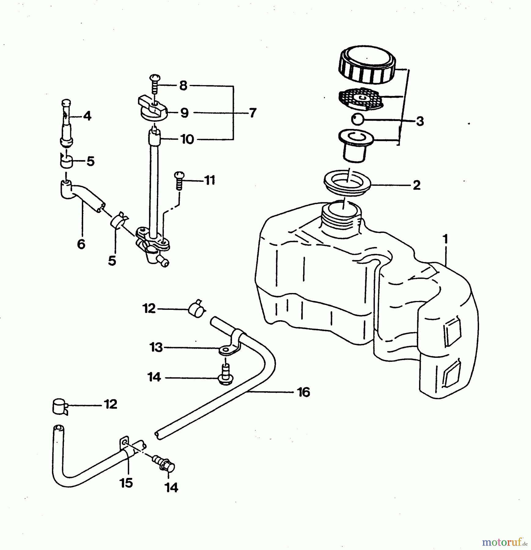  Wolf-Garten Benzinmotoren Kawasaki FC 150 V 2090065  (1996) Tank