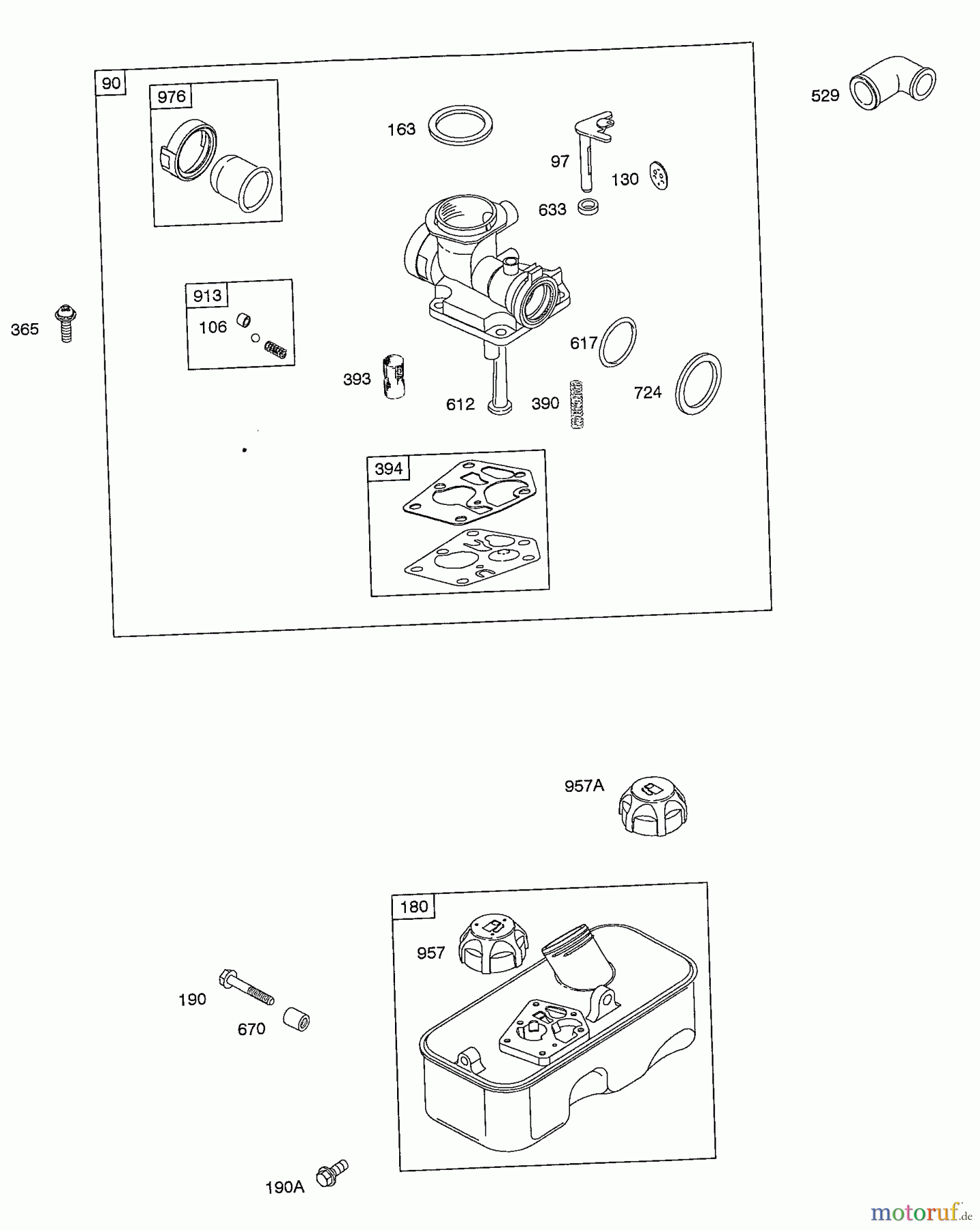  Wolf-Garten Benzinmotoren Briggs&Stratton Sprint 40500 2056035  (2008) Tank, Vergaser