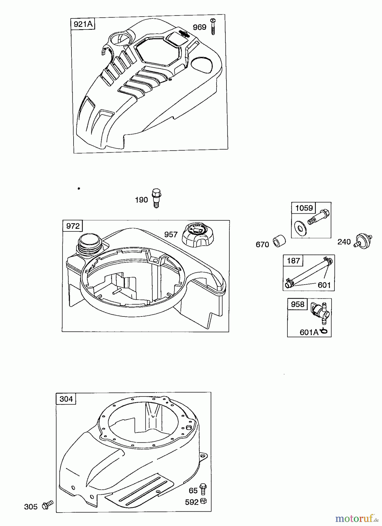  Wolf-Garten Benzinmotoren Briggs&Stratton Intek 825 2057007  (2008) Gebläsegehäuse, Tank