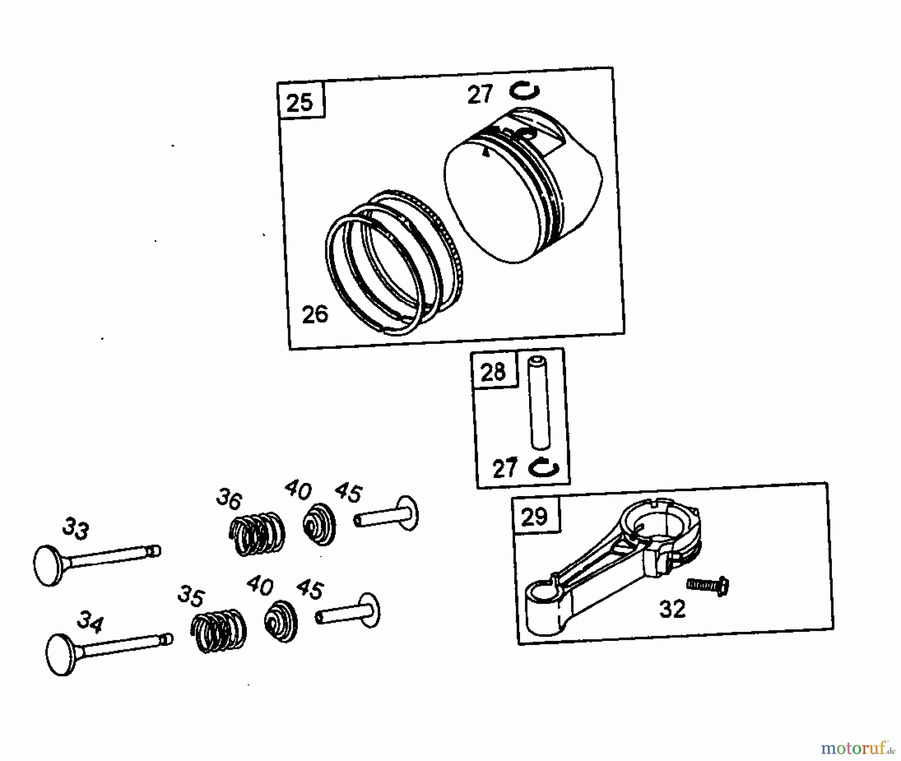  Wolf-Garten Benzinmotoren Briggs&Stratton Quantum XLS 50 Modular 2069098  (2006) Kolben, Pleuel, Ventile