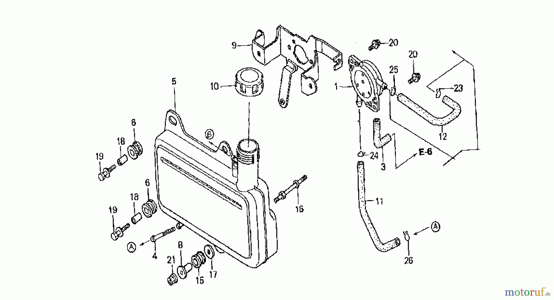  Wolf-Garten Benzinmotoren Honda GCV 135 2092000  (2006) Tank