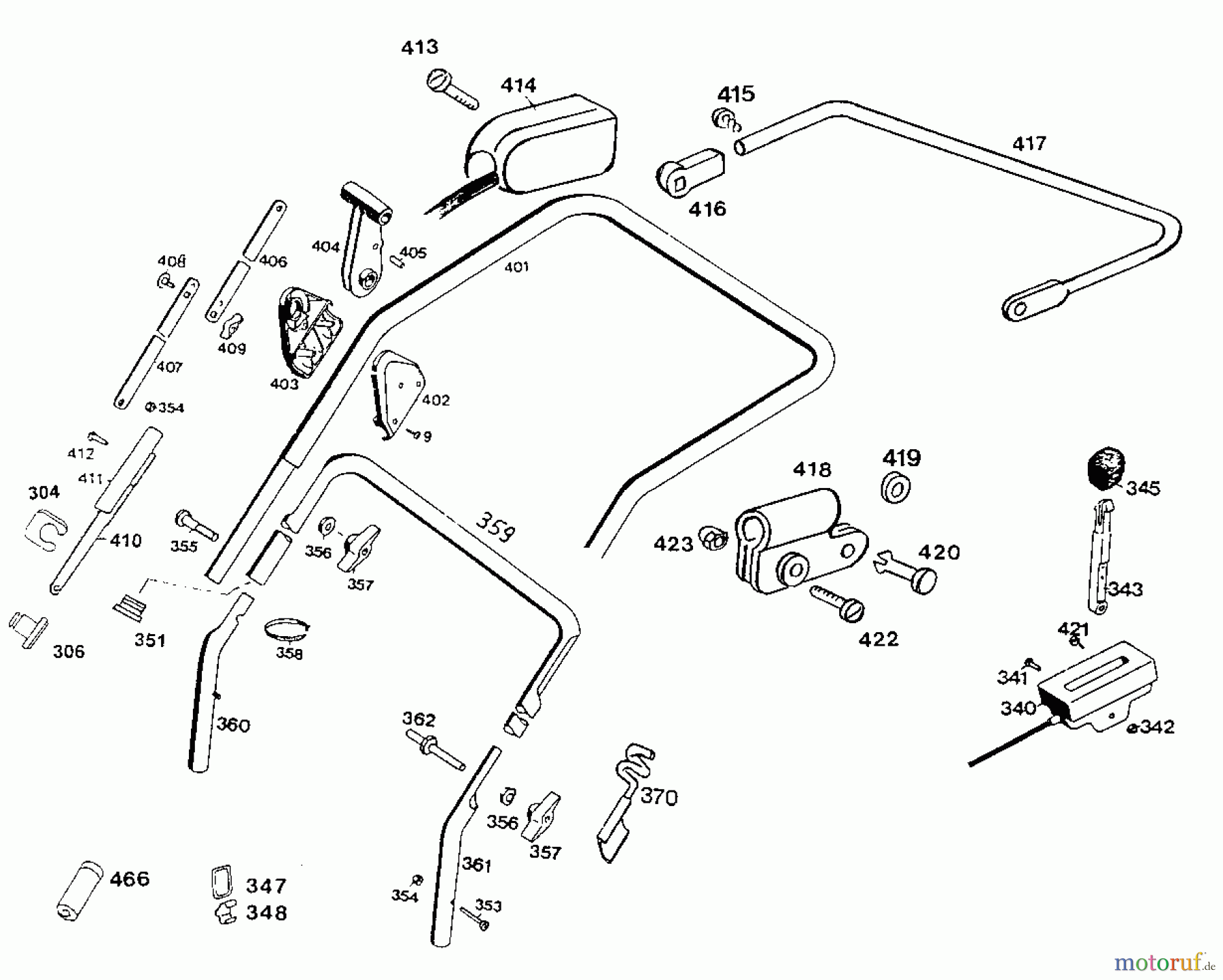  Wolf-Garten Motorvertikutierer UV 32 B 3586080 Serie B  (2000) Holm