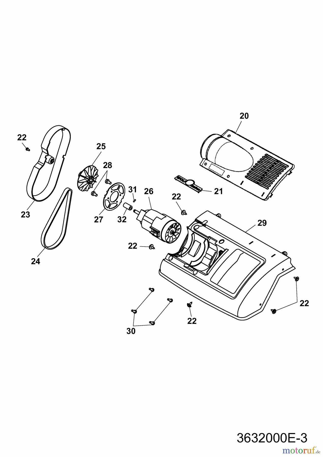  Wolf-Garten Rasenlüfter UL 33 E 3620000 Serie E  (2007) Elektromotor, Keilriemen