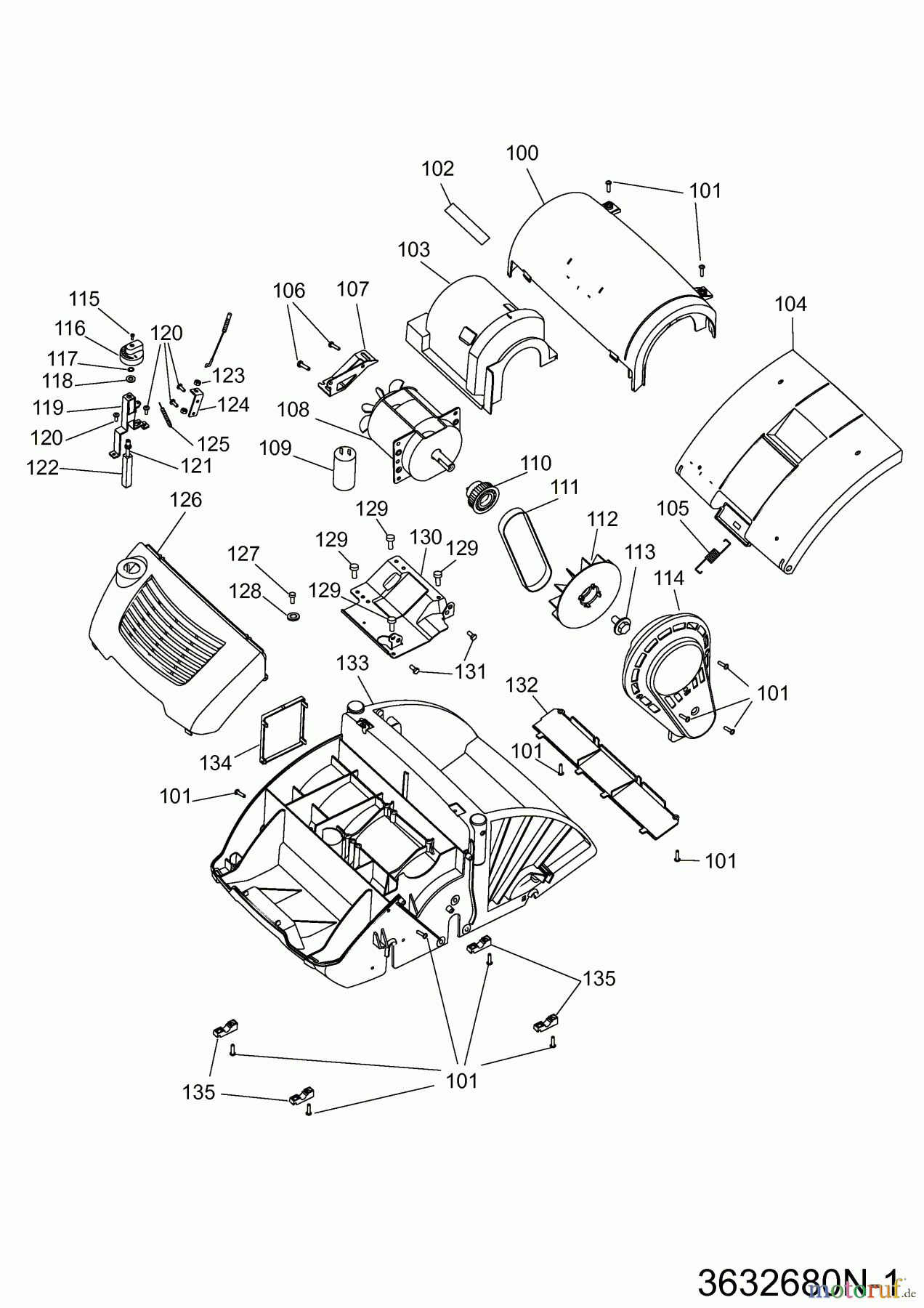  Wolf-Garten Elektrovertikutierer UV 32 EV 3632680 Serie N  (2011) Elektromotor, Keilriemen