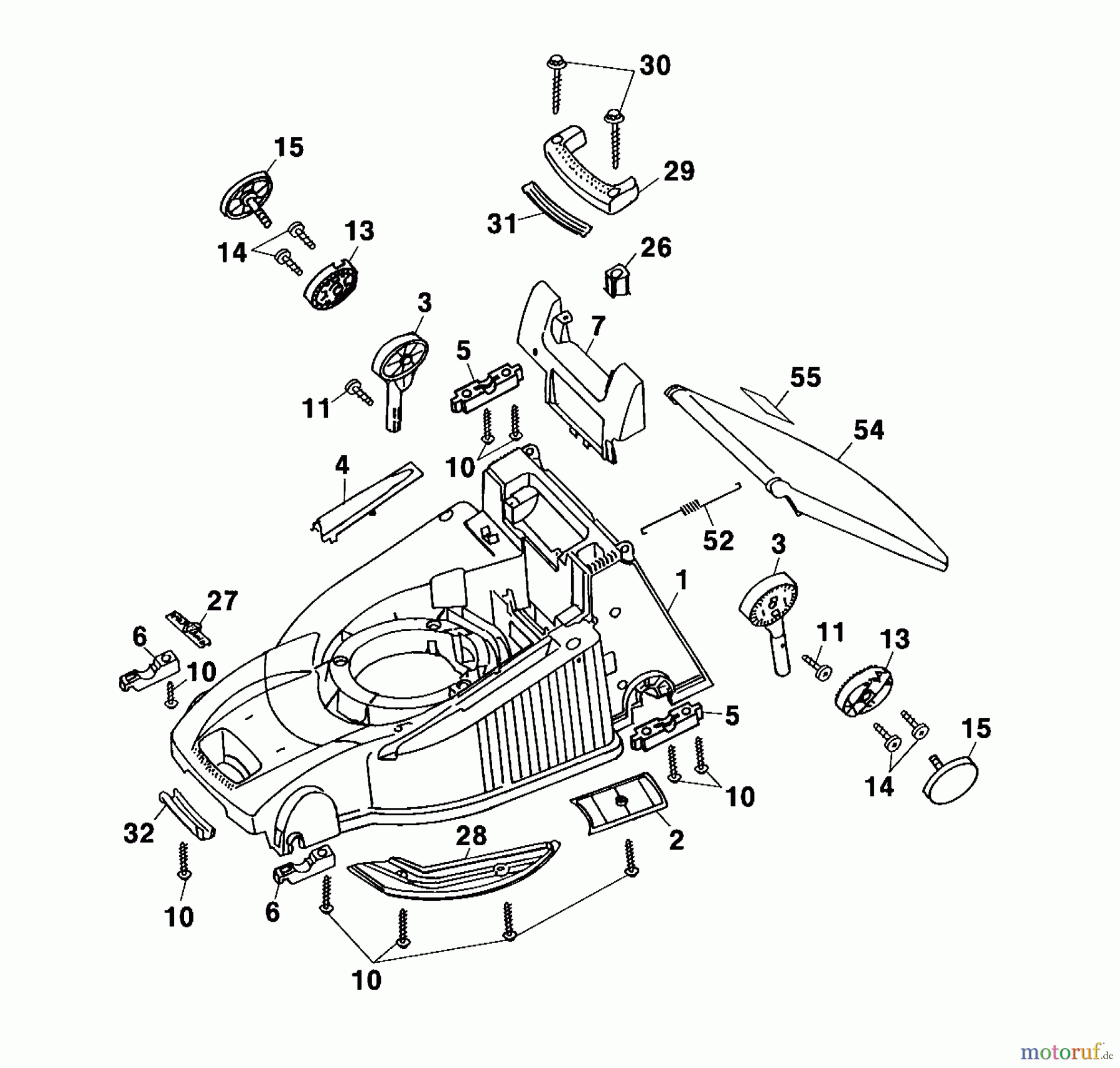  Wolf-Garten Motormäher mit Antrieb Premio 40 BA 4015000 Serie A  (2001) Mähwerksgehäuse