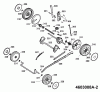 Wolf-Garten HBM Power 46 BA 4603008 Serie A (2008) Ersatzteile Getriebe, Räder, Schnitthöhenverstellung