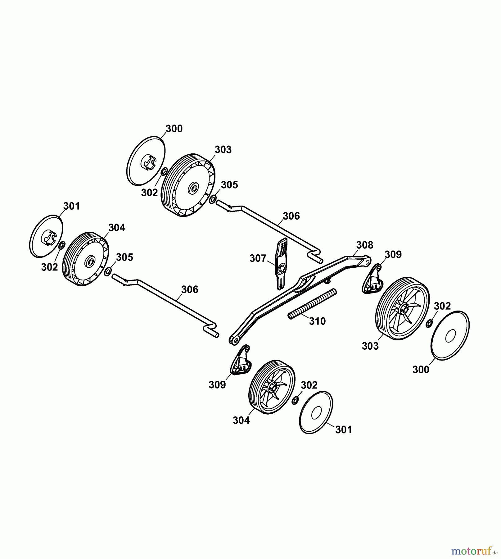  Wolf-Garten Elektromäher HC 37 K 4907007 Serie C  (2007) Räder, Schnitthöhenverstellung