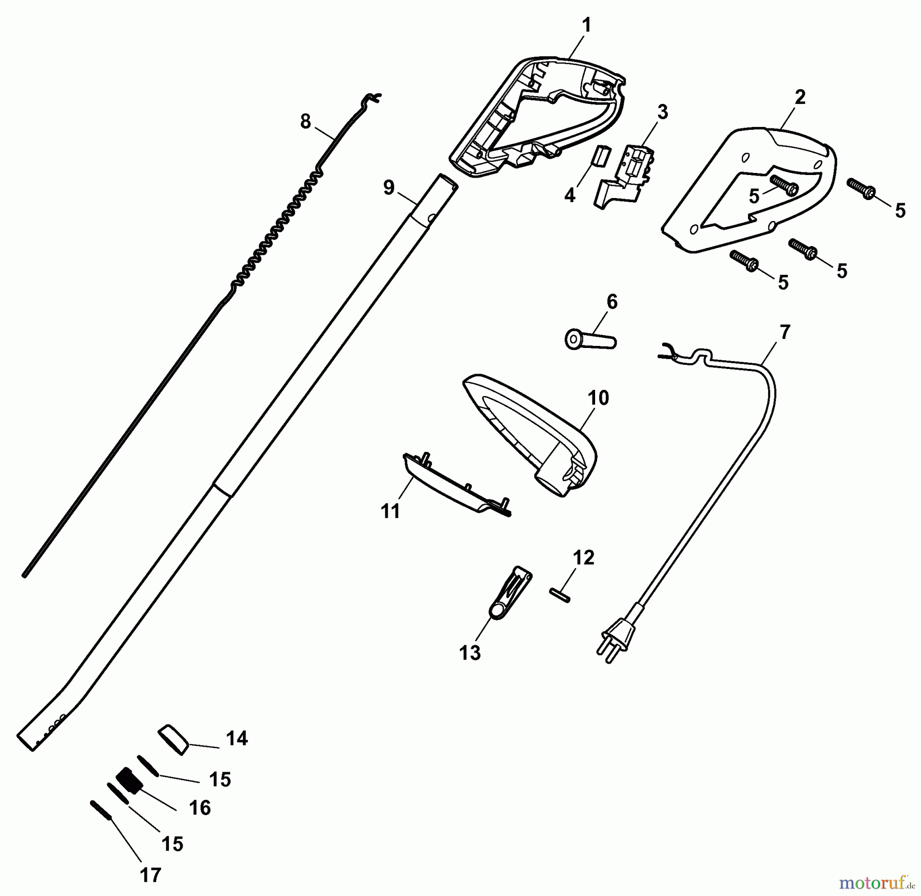  Wolf-Garten Elektrotrimmer GT 830 7128003 Serie B  (2008) Holm