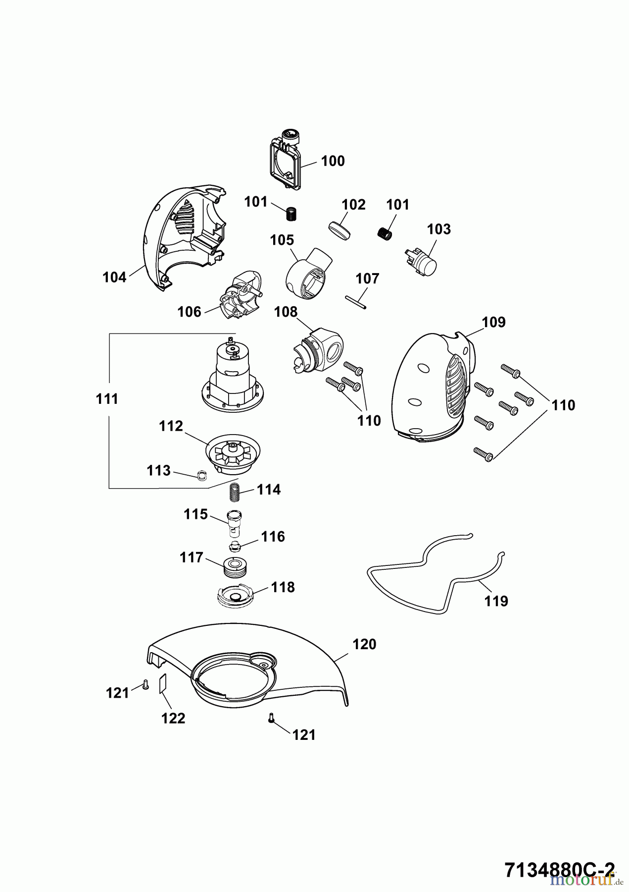  Wolf-Garten Akkutrimmer Li-Ion Power GT 815 7134880 Serie C  (2009) Elektromotor, Fadenspule