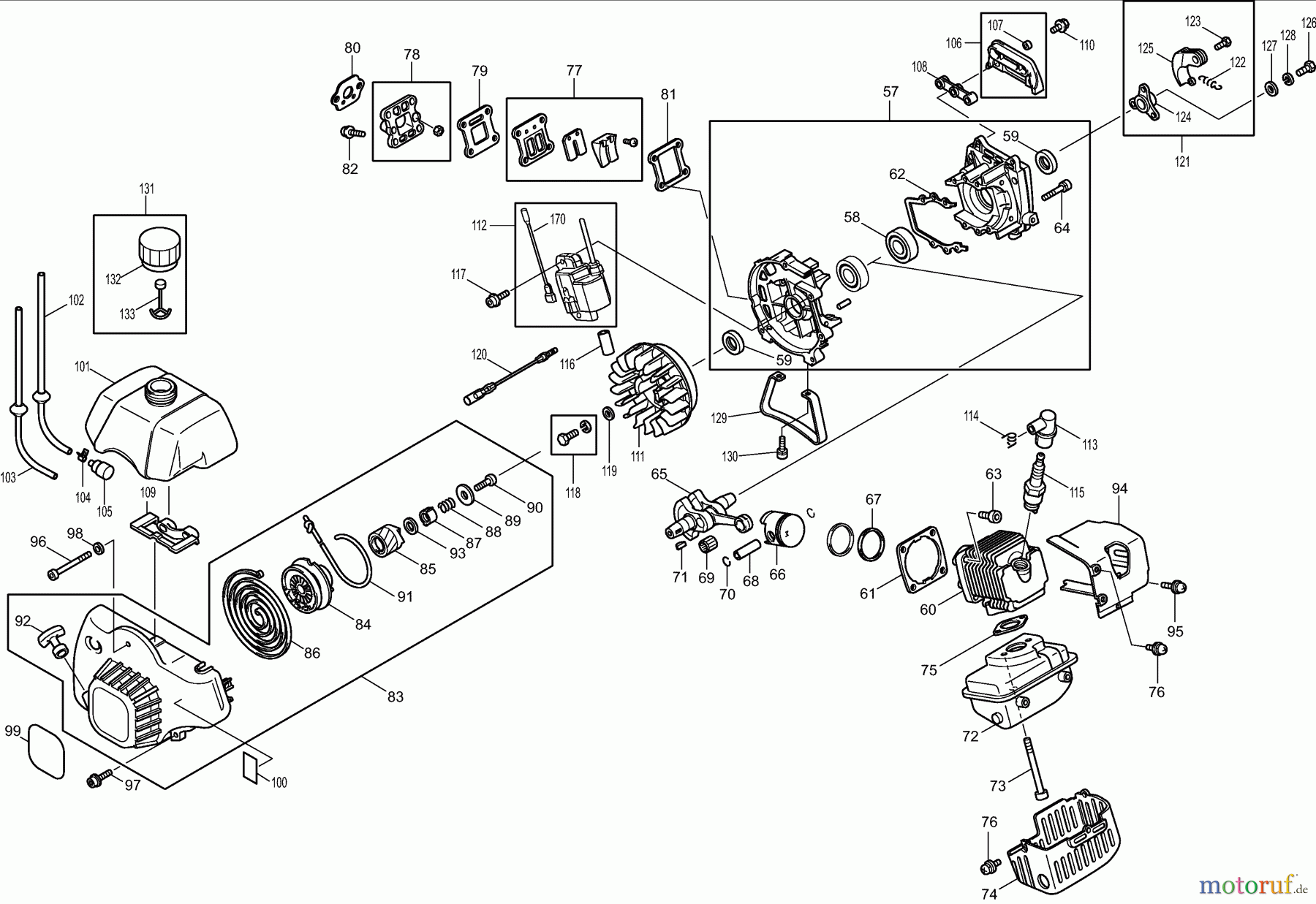  Dolmar Motorsensen & Trimmer Benzin 2-Takt MS-4211 3  Zylinder, Kurbeltrieb, Zünder, Schalldämpfer