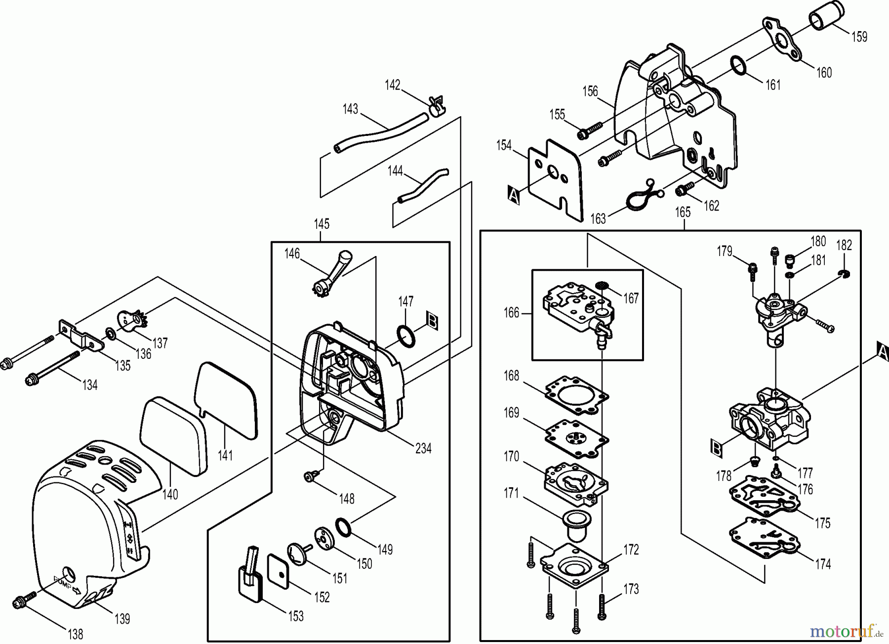 Dolmar Motorsensen & Trimmer Benzin 4-Takt MS-245.4 C (USA) 4 Vergaser, Luftfilter