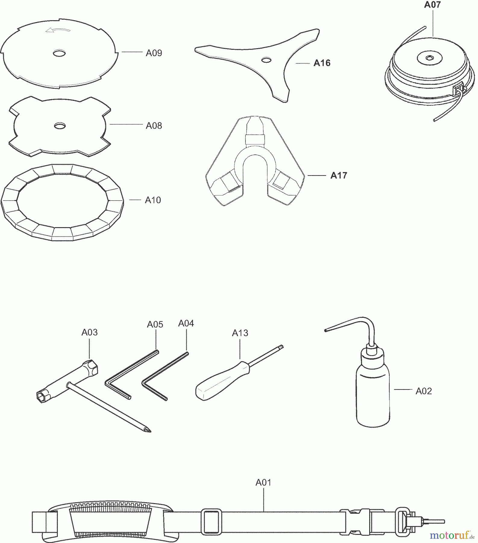 Dolmar Motorsensen & Trimmer Benzin 4-Takt MS-245.4 C (USA) 5 Werkzeuge, Zubehör