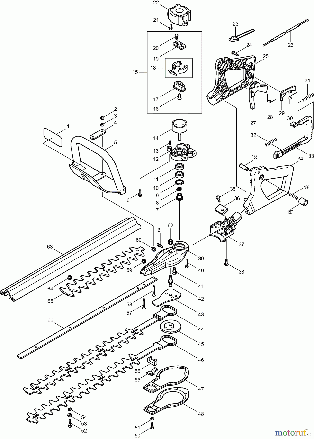  Dolmar Heckenscheren Benzin HT-2249 D (USA) 1  Griffe, Getriebe, Scherblatt