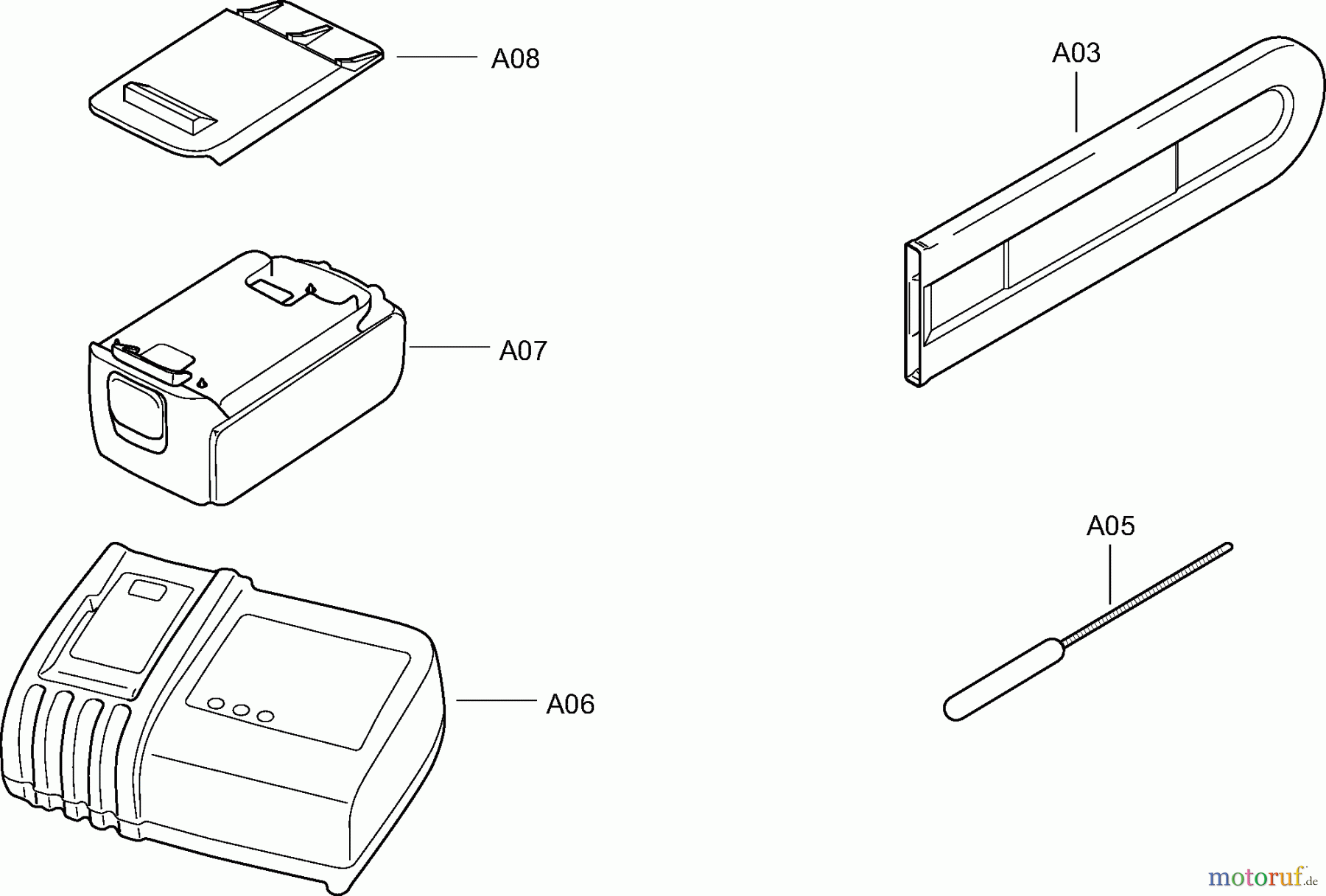  Dolmar Kettensägen Akku Kettensäge AS-3626 3  AS-3626 C, 3626 Zubehör