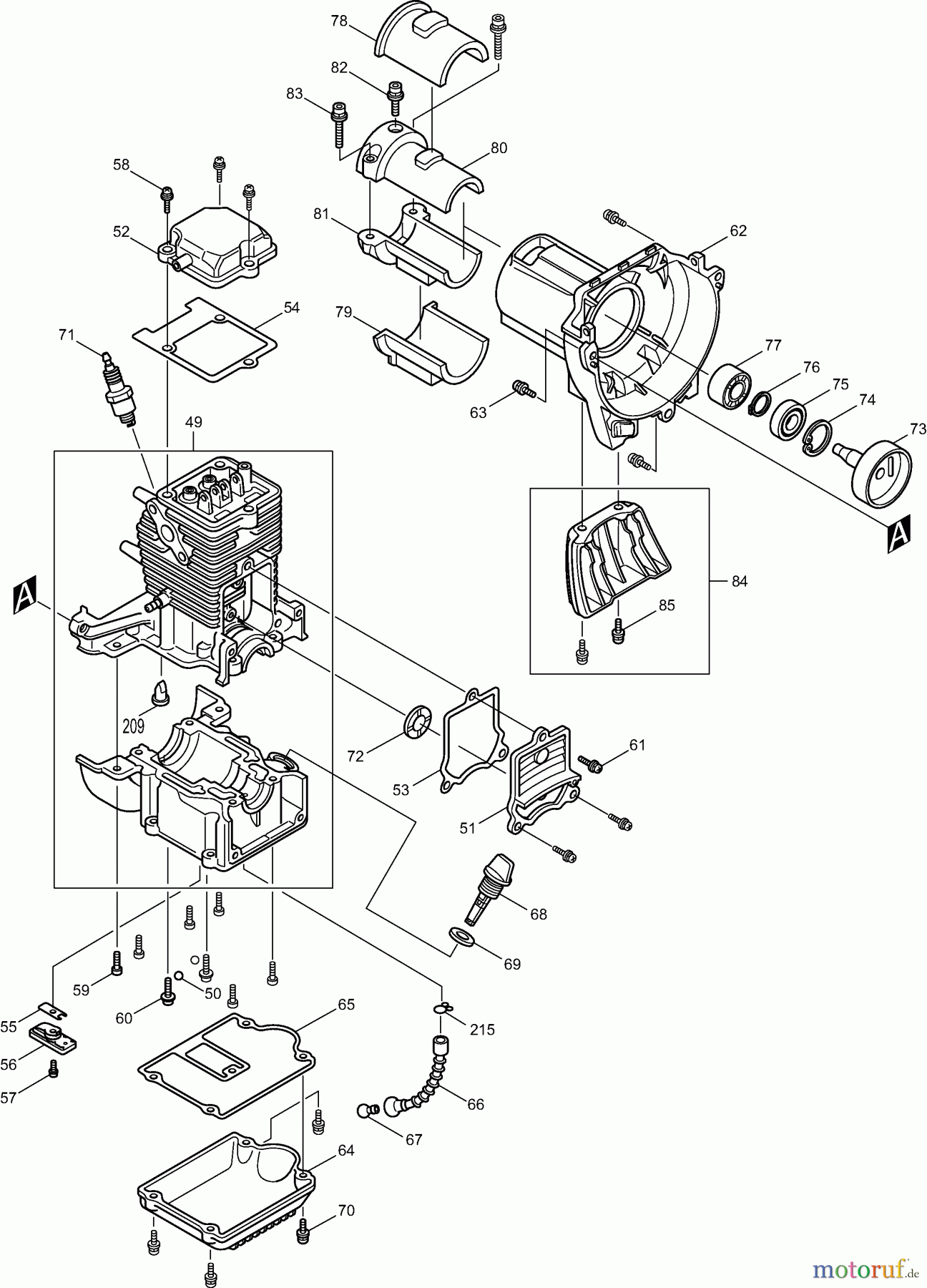 Dolmar Motorsensen & Trimmer Benzin 4-Takt MS-251.4 (USA) 3 Zylinder, Kurbelgehäuse
