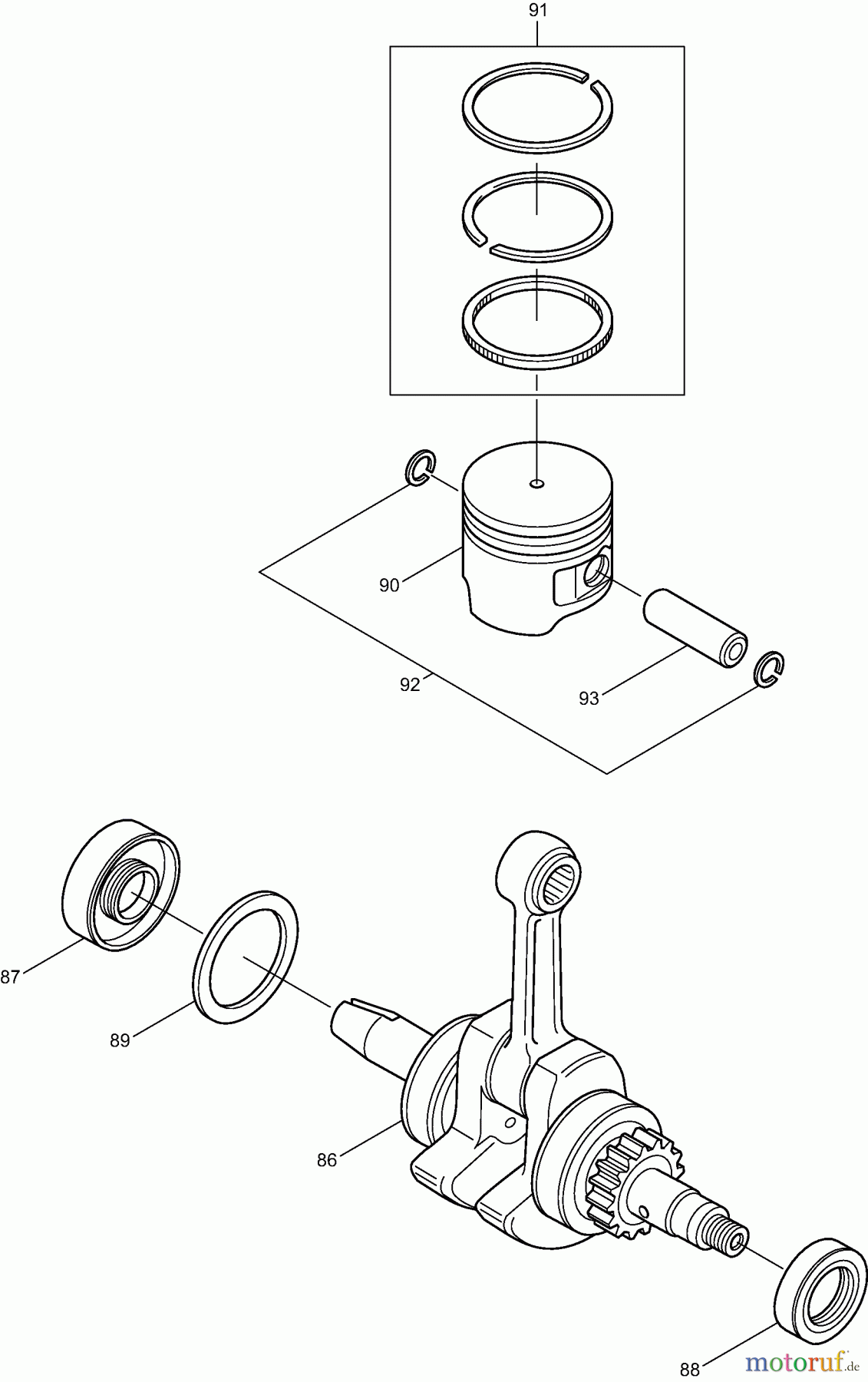 Dolmar Motorsensen & Trimmer Benzin 4-Takt MS-251.4 (USA) 4 Kurbelwelle, Kolben