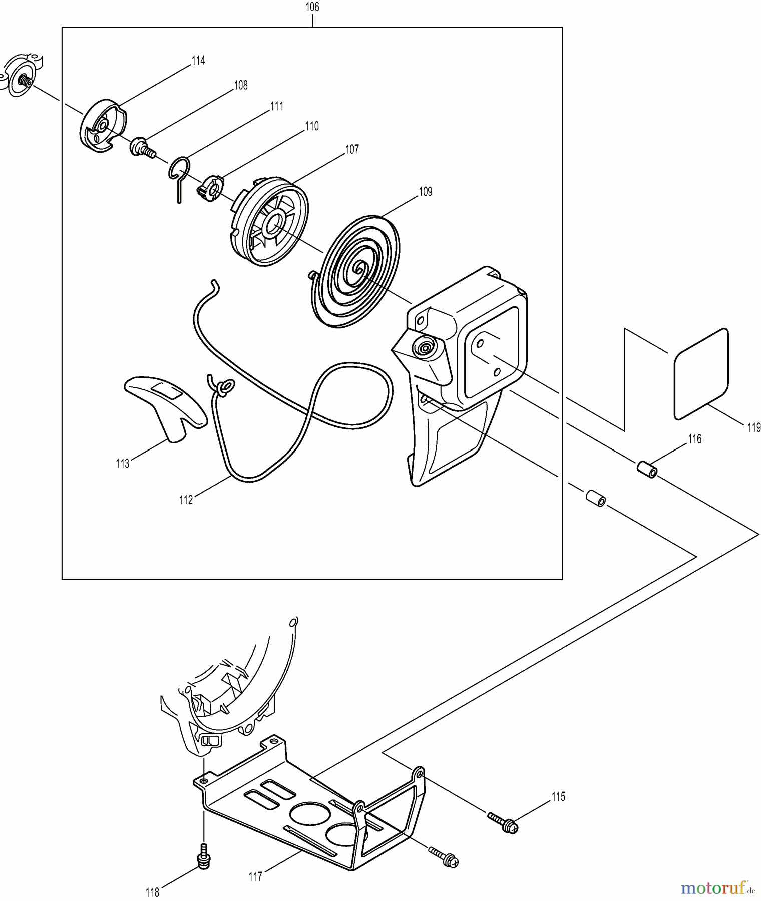Dolmar Motorsensen & Trimmer Benzin 4-Takt MS-251.4 (USA) 6 Starter, Schutzbügel für Tank