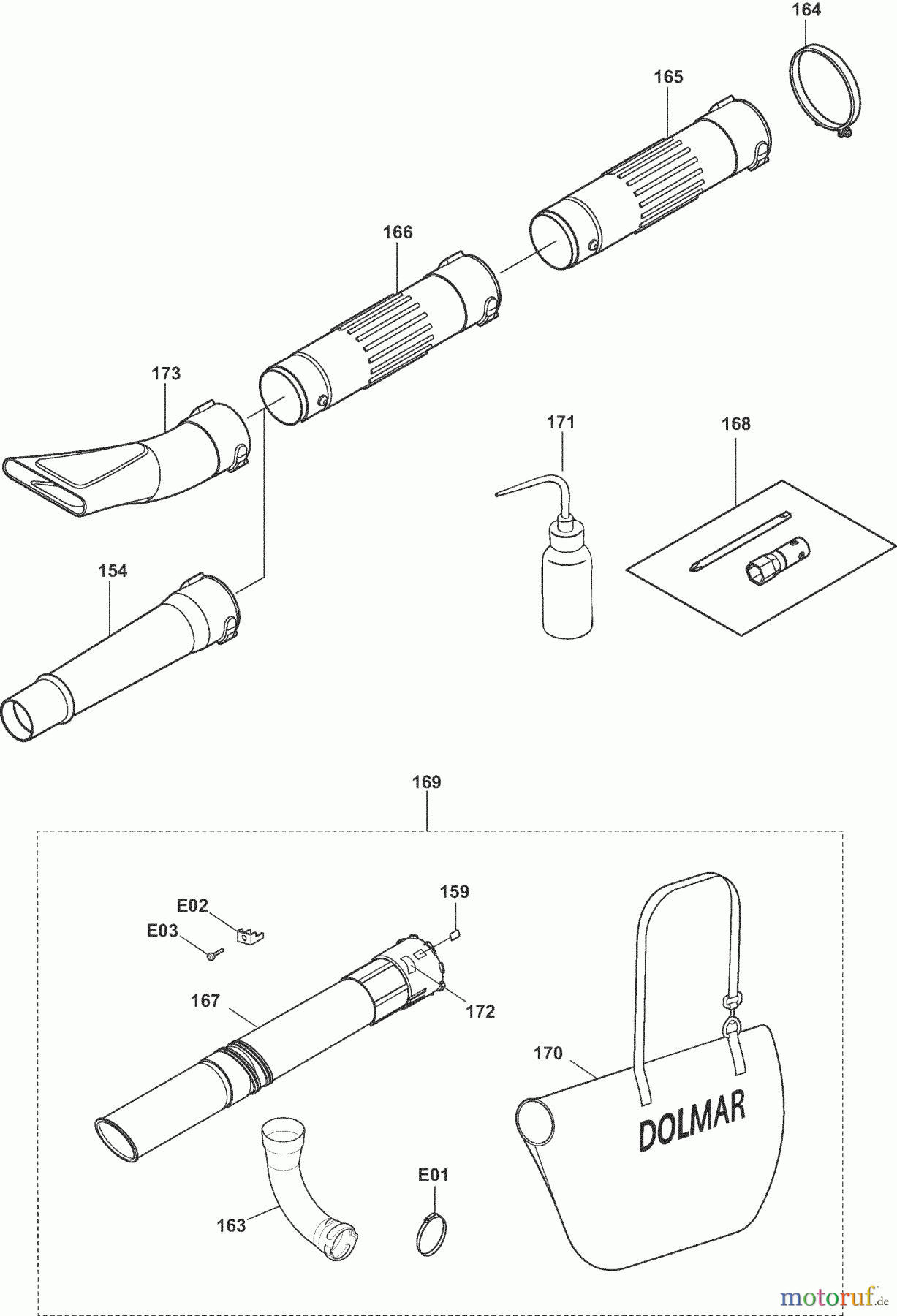  Dolmar Blasgeräte Benzin PB2524V 10  Zubehör