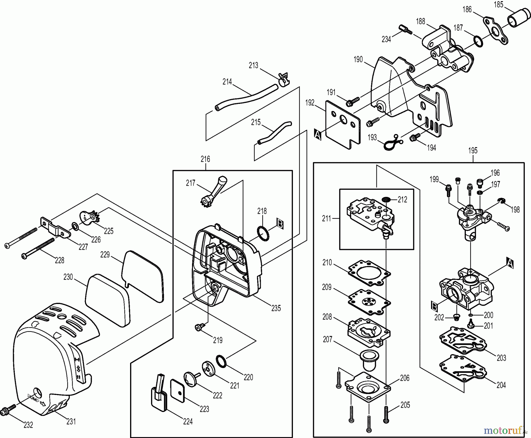 Dolmar Motorsensen & Trimmer Benzin 4-Takt MS-335.4 C (USA) 4 Vergaser, Luftfilter
