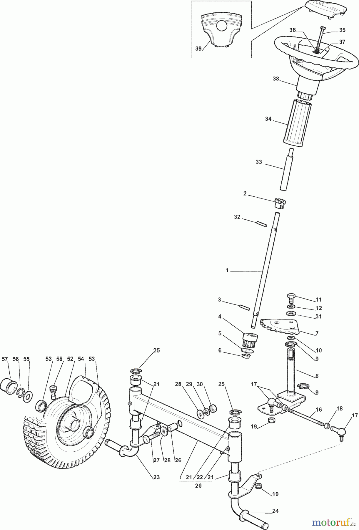  Dolmar Rasentraktoren RM7213H RM-72.13 H (2013-2014) 3  LENKGETRIEBE