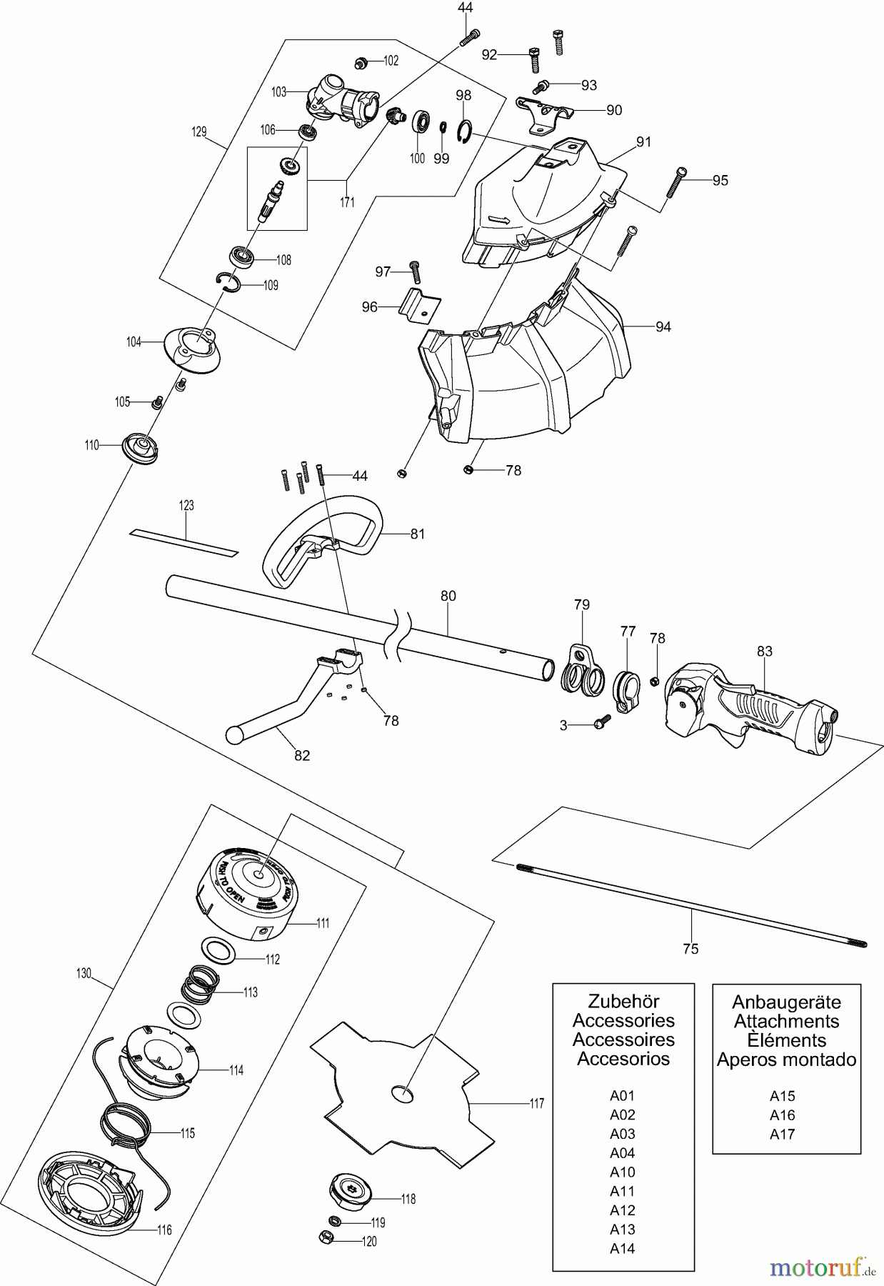  Dolmar Motorsensen & Trimmer Benzin 2-Takt MS27C 3  Hauptrohr, Griff, Schutzhaube, Getriebegehäuse, Zubehör