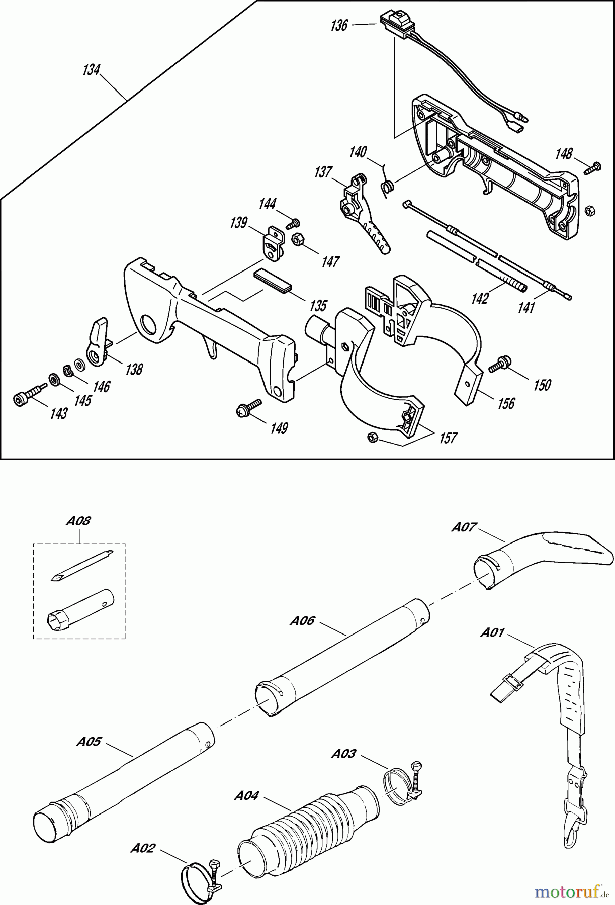  Dolmar Blasgeräte Benzin PB-500 R 6  Schultergurt, Bedienungshandgriff, Blasrohr, Werkzeug