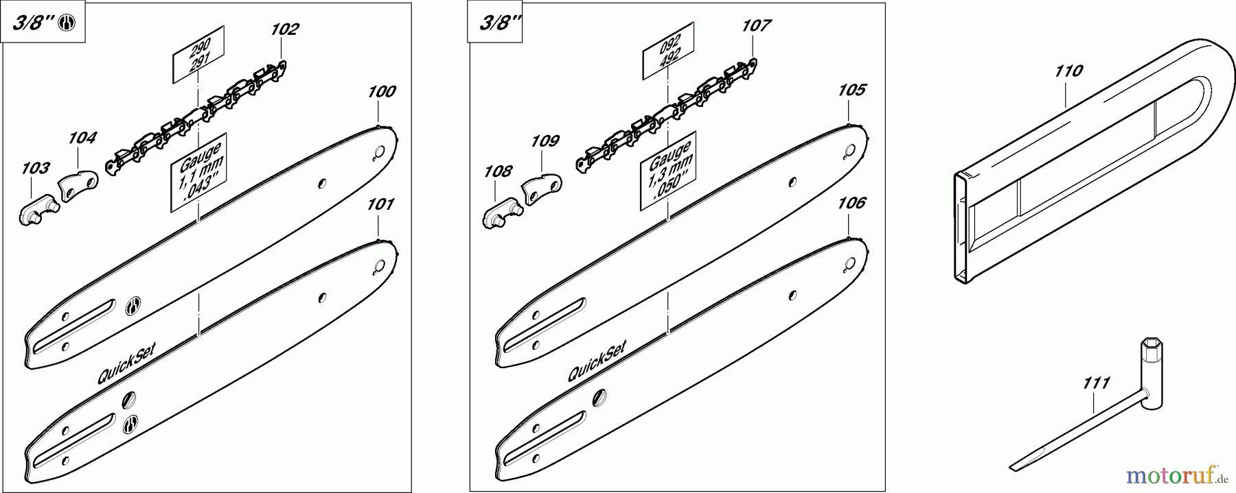  Dolmar Kettensägen Elektro Kettensäge ES-4 A 3  Sägeschienen, Sägeketten, Werkzeug