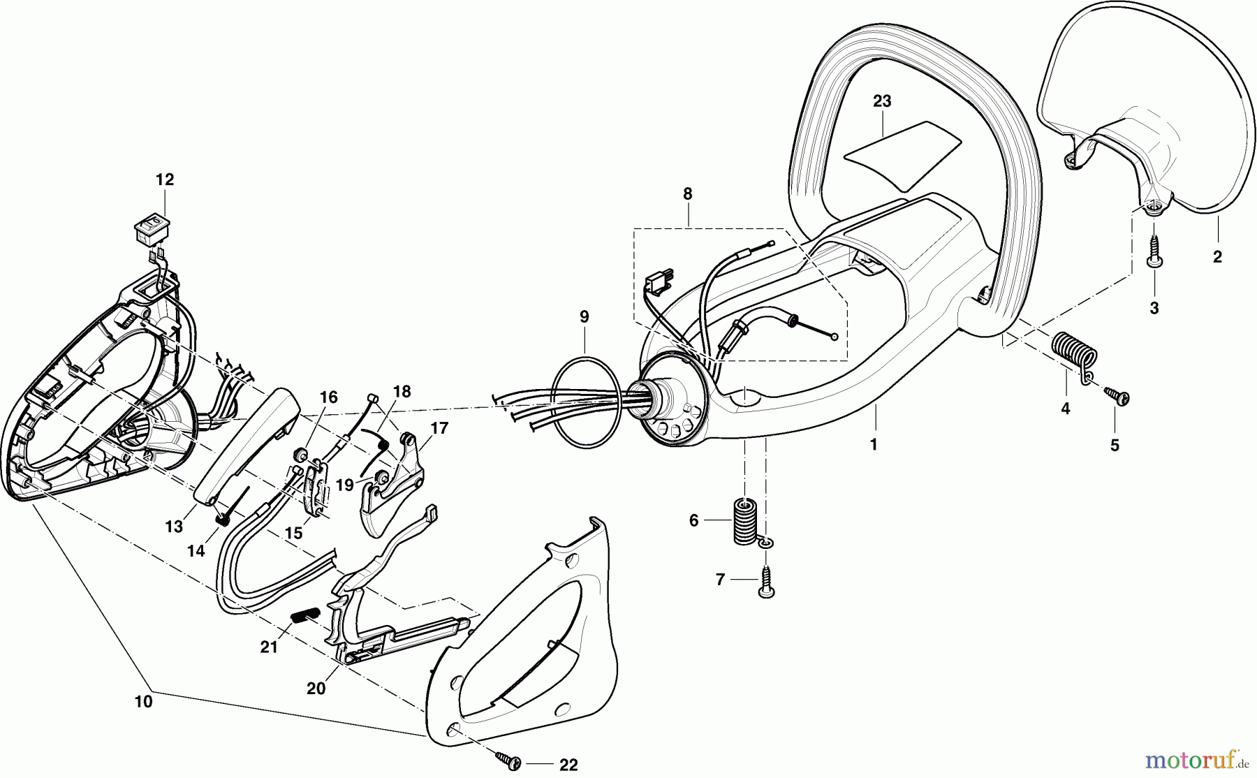  Dolmar Heckenscheren Benzin HT-245 6  Gehäuse, Handschutz