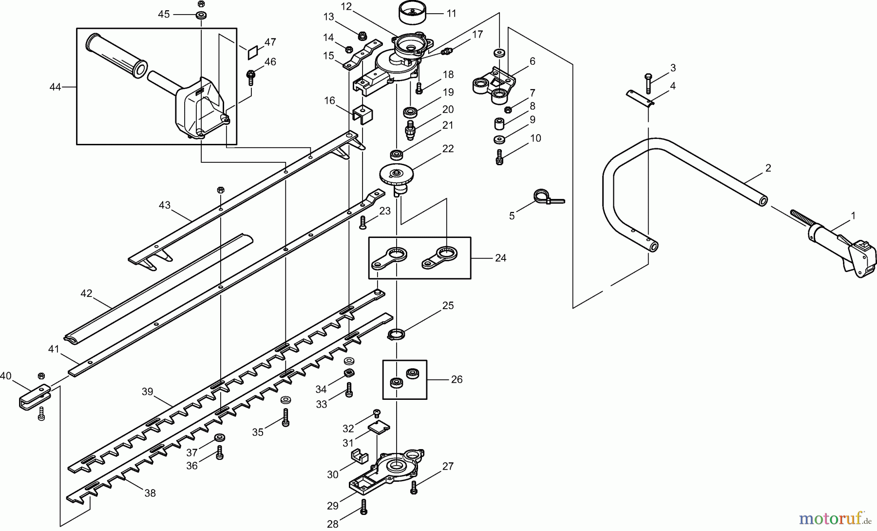  Dolmar Heckenscheren Benzin HT-2576 E 4  Griffe, Getriebe, Scherblatt HT2576E