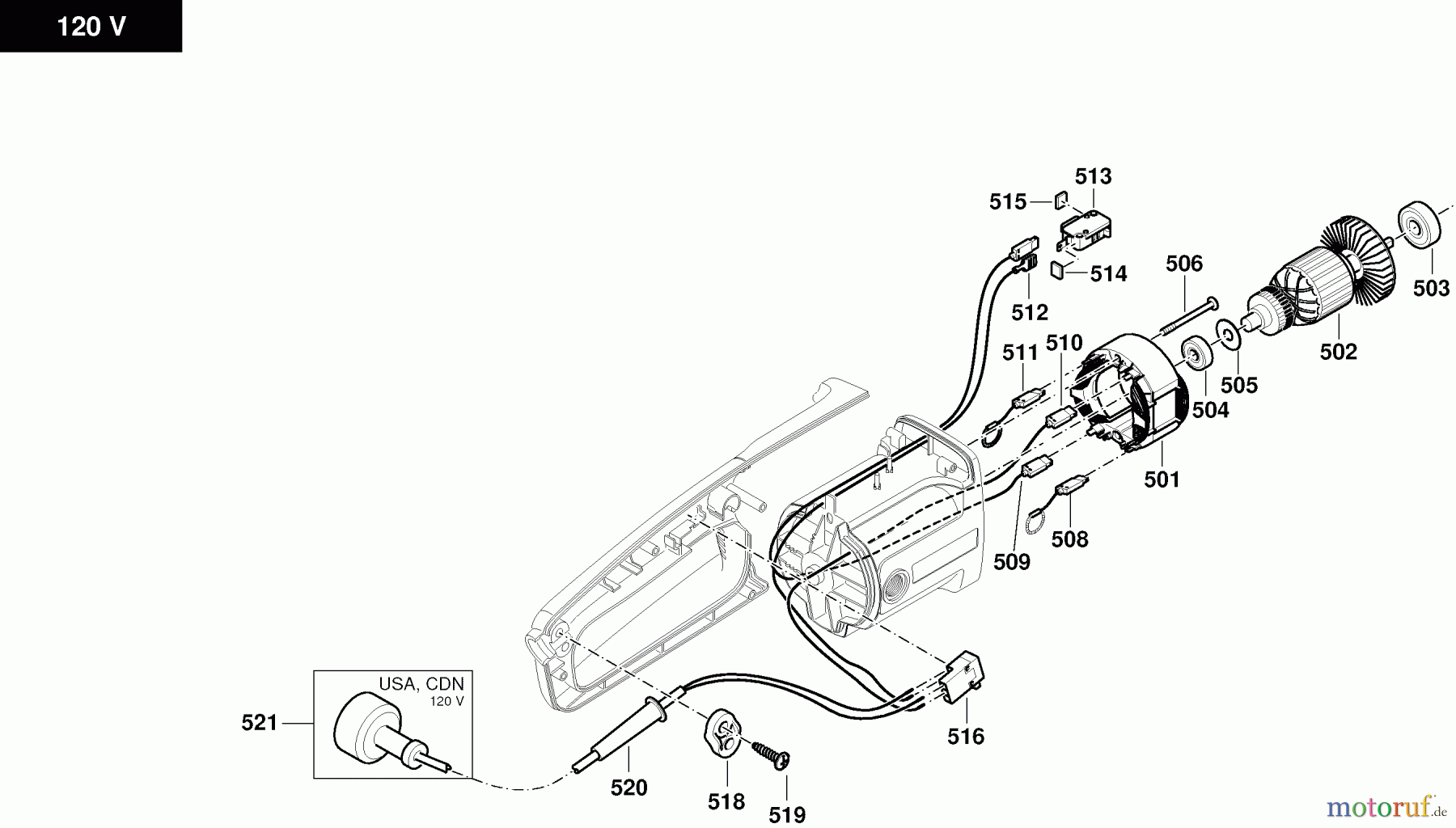  Dolmar Kettensägen Elektro Kettensäge ES-171 5  Motor, Kabel, Schalter