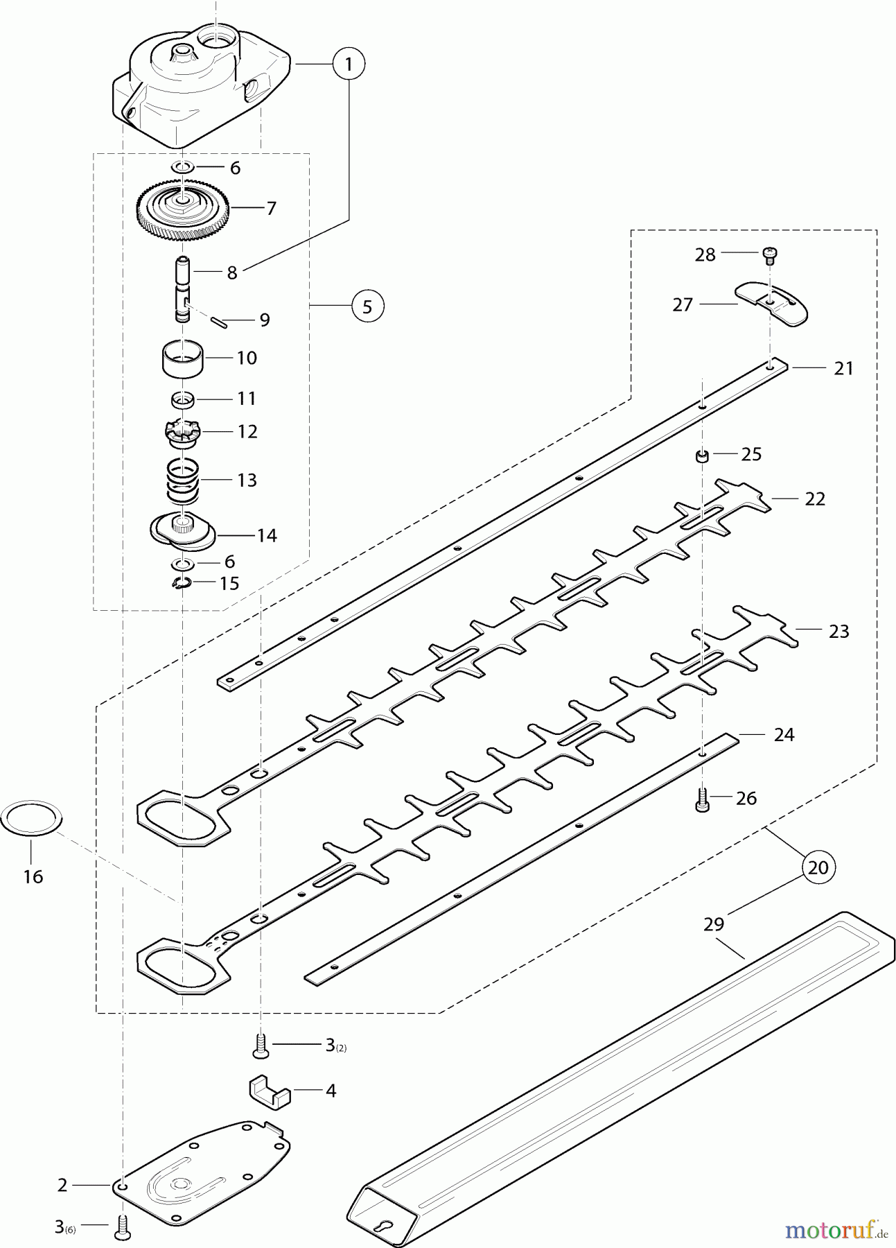  Dolmar Heckenscheren Elektro HT-450 4  Getriebe, Scherblatt